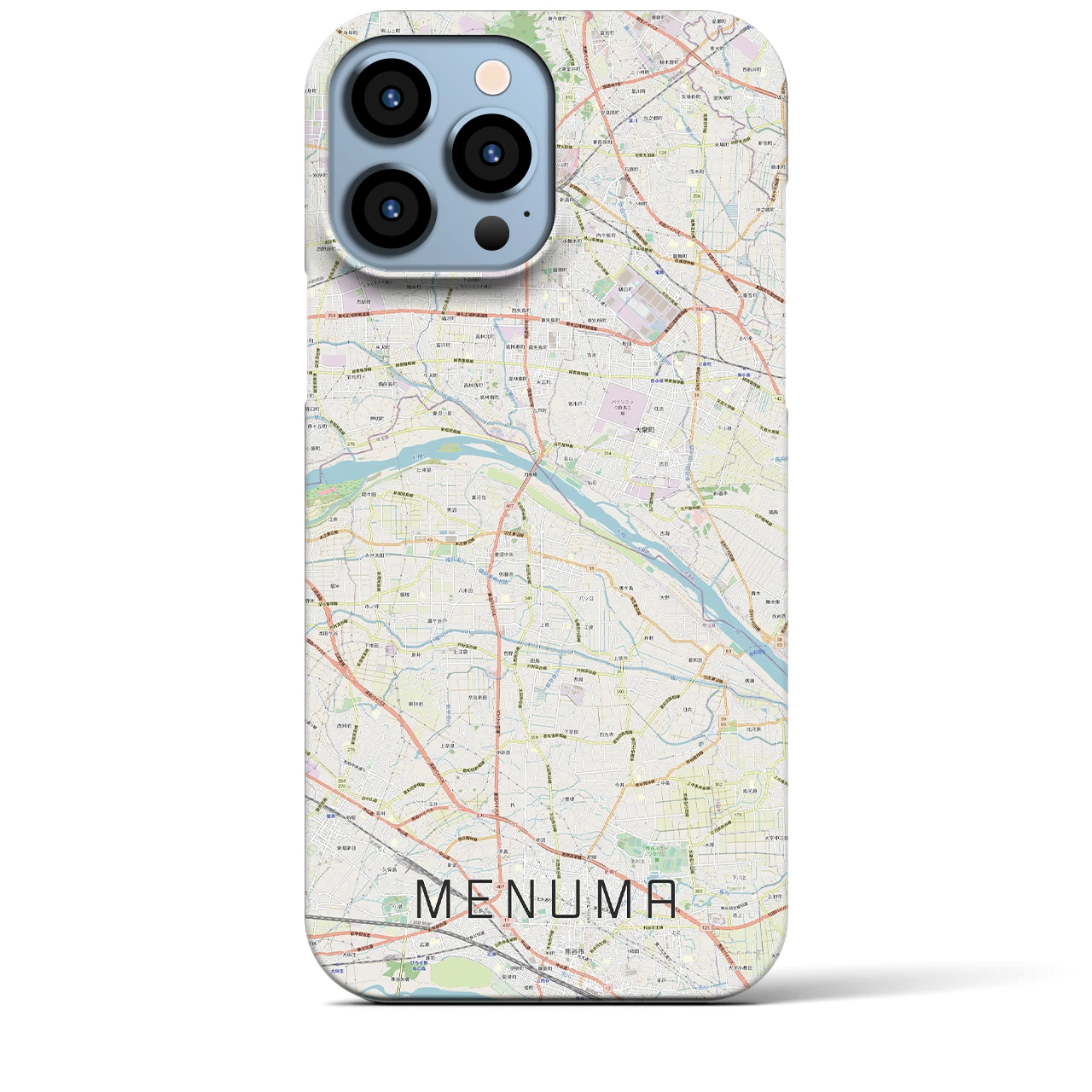 【妻沼(埼玉県)】地図柄iPhoneケース(バックカバータイプ)