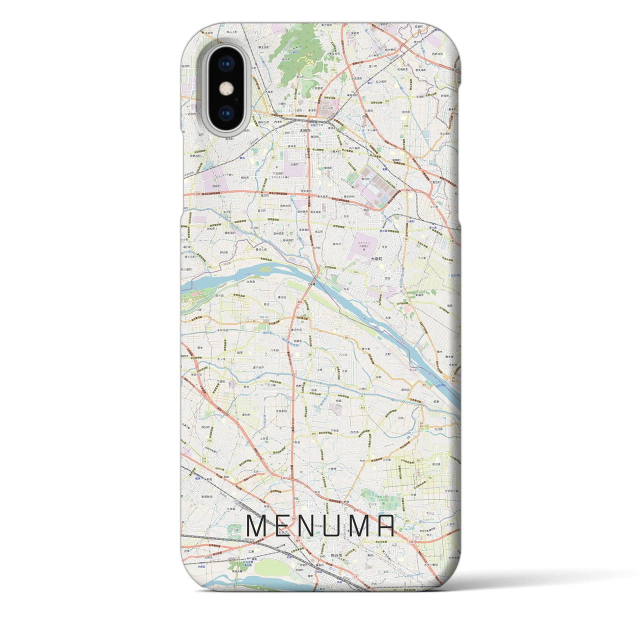 【妻沼(埼玉県)】地図柄iPhoneケース(バックカバータイプ)