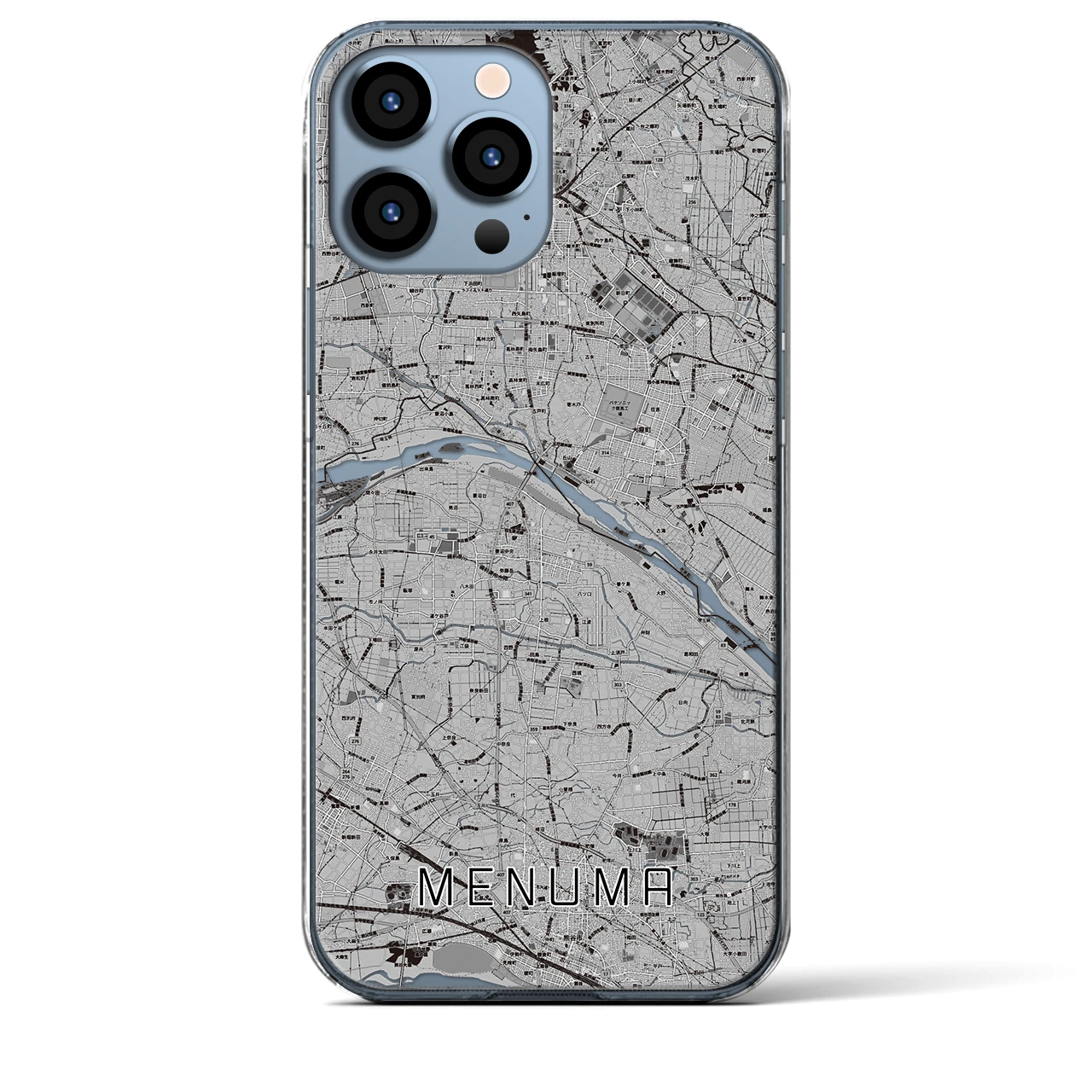 【妻沼(埼玉県)】地図柄iPhoneケース(クリアタイプ)