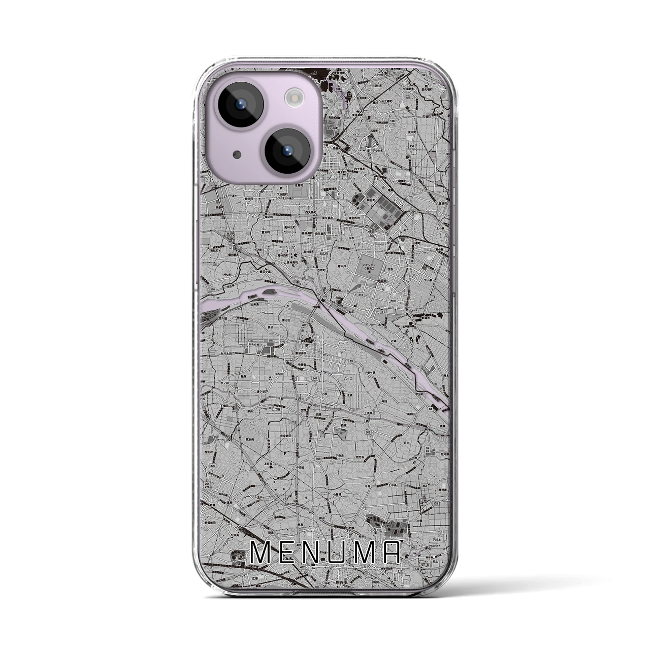 【妻沼(埼玉県)】地図柄iPhoneケース(クリアタイプ)