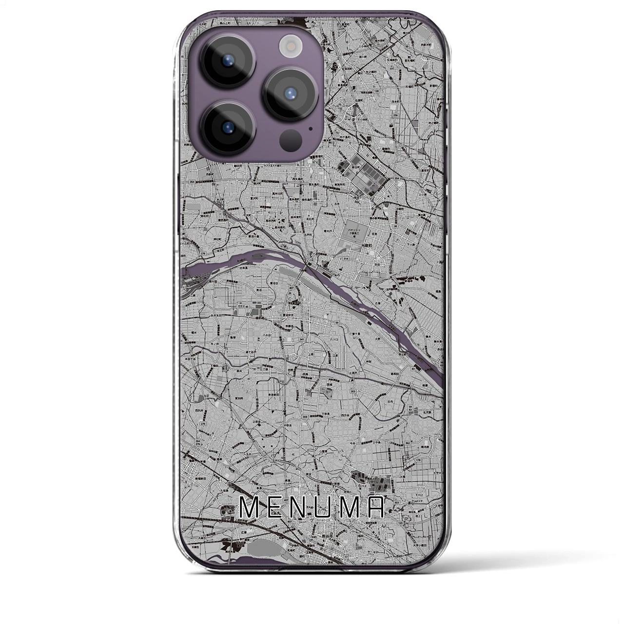 【妻沼(埼玉県)】地図柄iPhoneケース(クリアタイプ)