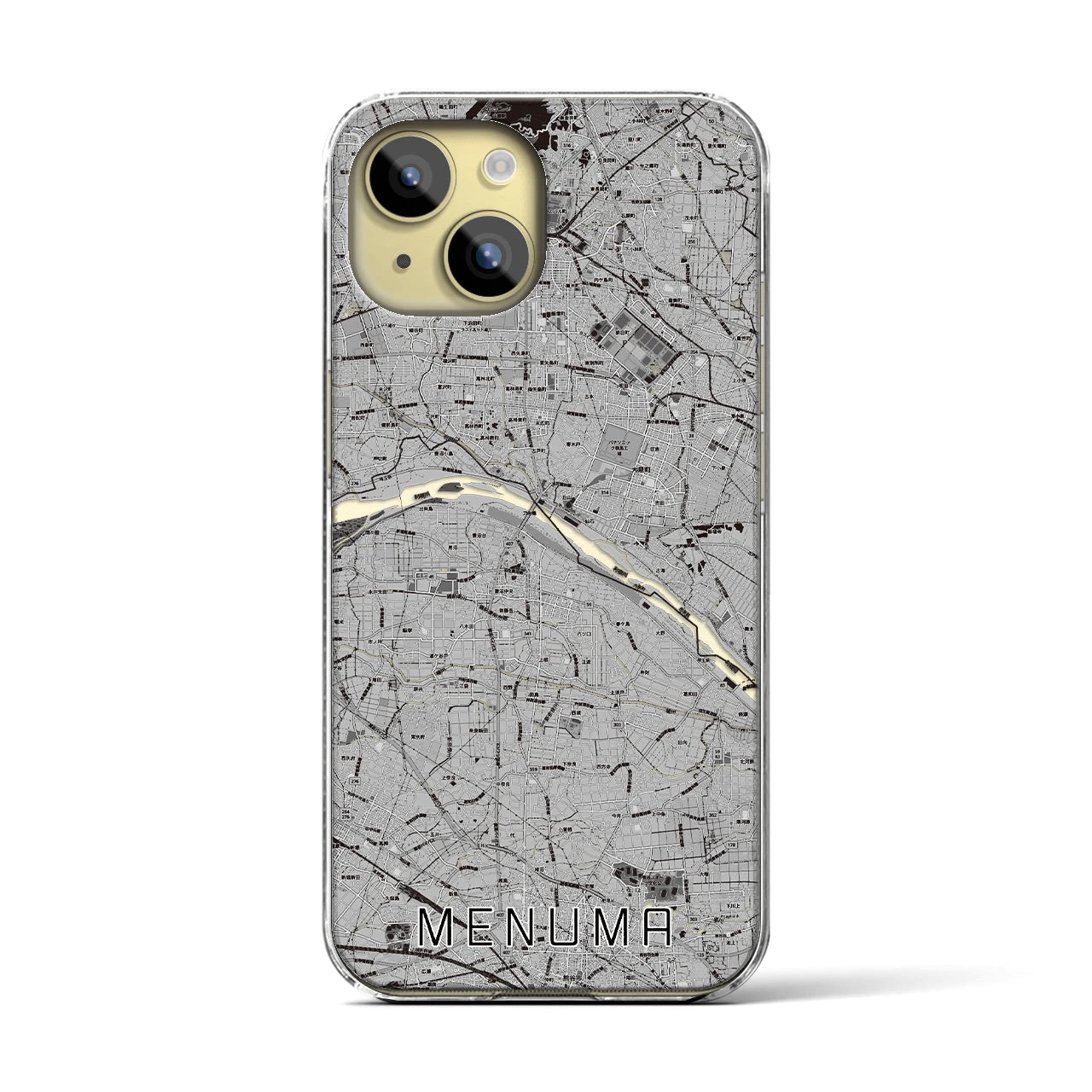 【妻沼(埼玉県)】地図柄iPhoneケース(クリアタイプ)