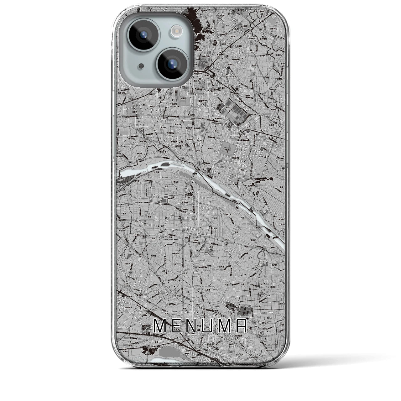 【妻沼(埼玉県)】地図柄iPhoneケース(クリアタイプ)