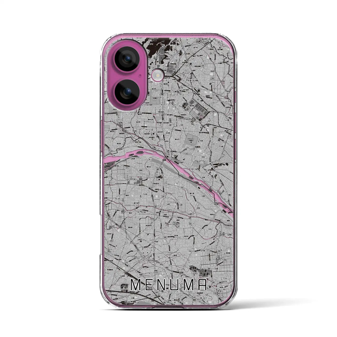 【妻沼(埼玉県)】地図柄iPhoneケース(クリアタイプ)
