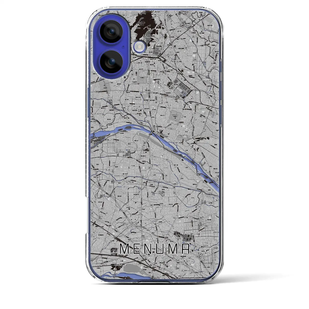 【妻沼(埼玉県)】地図柄iPhoneケース(クリアタイプ)