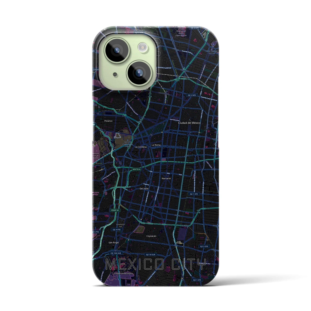 【メキシコシティ(メキシコ)】地図柄iPhoneケース(バックカバータイプ)