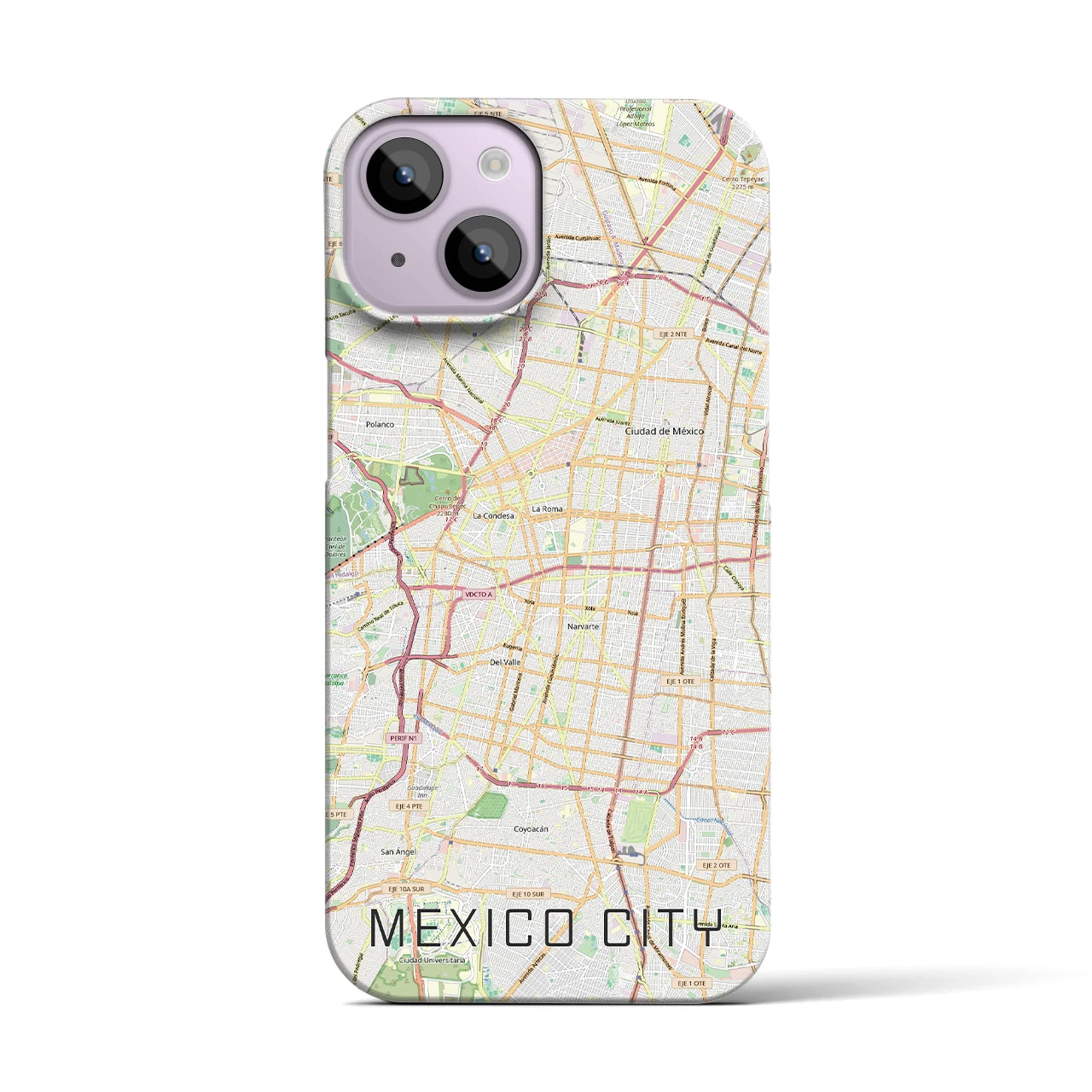【メキシコシティ(メキシコ)】地図柄iPhoneケース(バックカバータイプ)