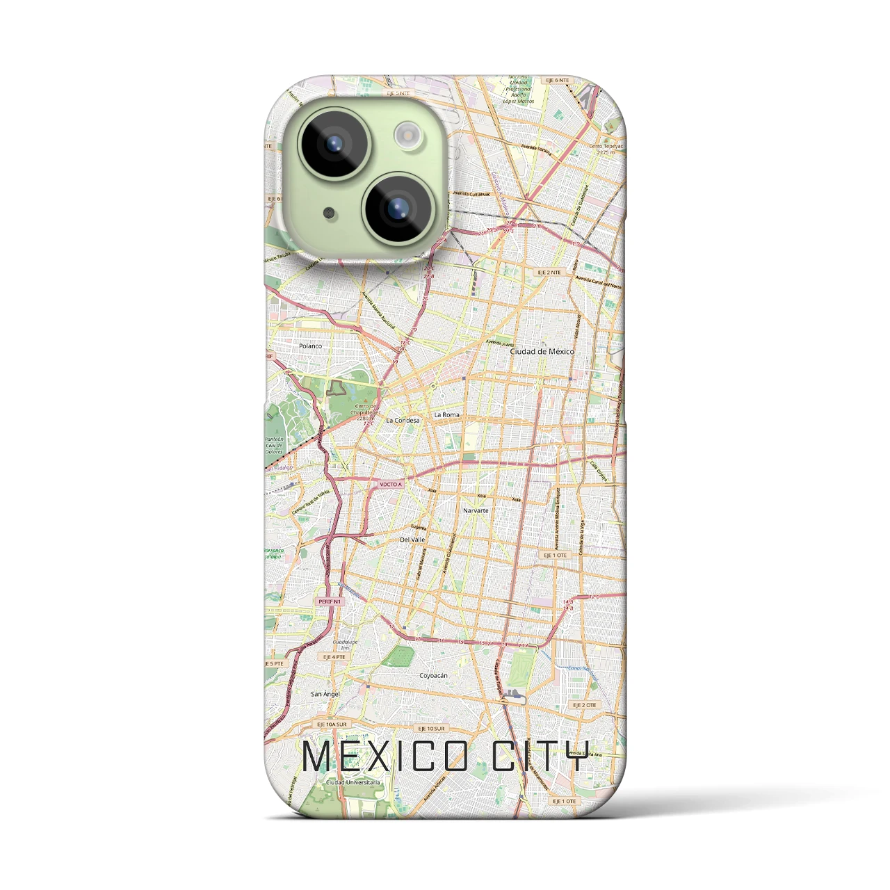 【メキシコシティ(メキシコ)】地図柄iPhoneケース(バックカバータイプ)