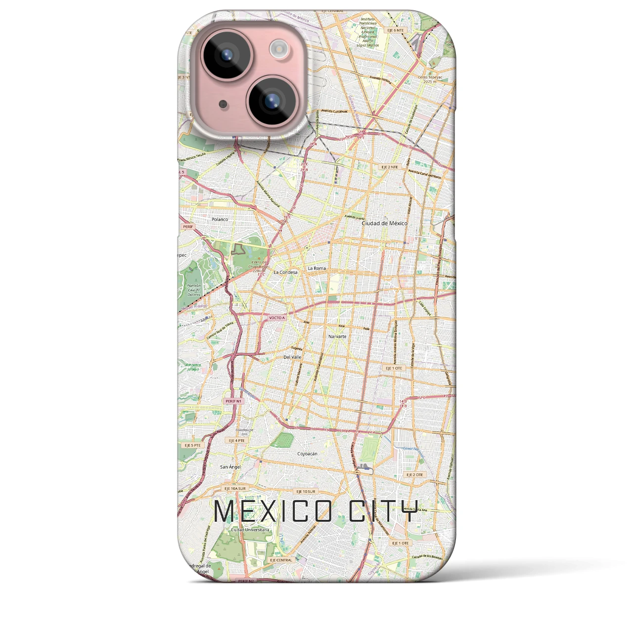 【メキシコシティ(メキシコ)】地図柄iPhoneケース(バックカバータイプ)
