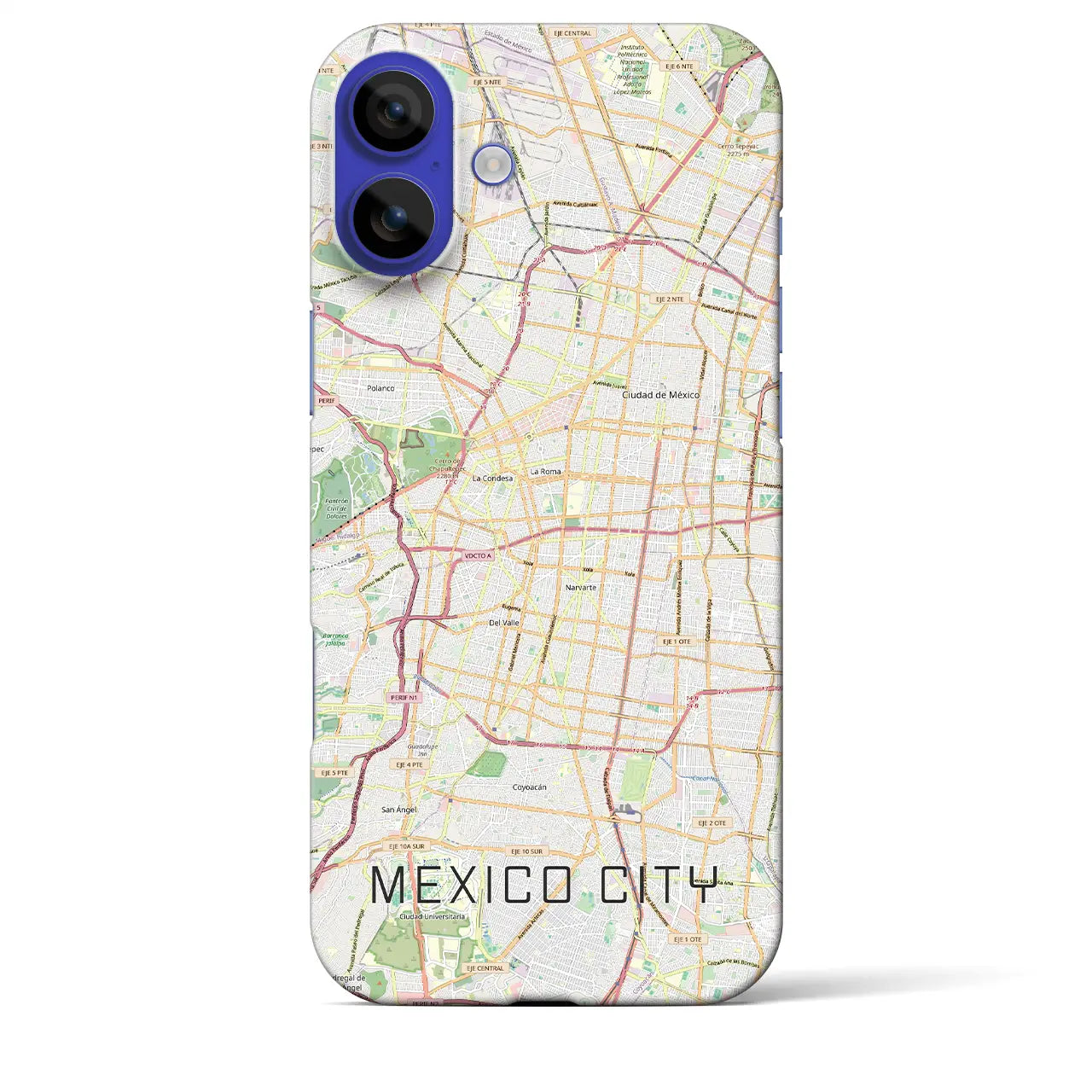 【メキシコシティ(メキシコ)】地図柄iPhoneケース(バックカバータイプ)ブラック・iPhone 16 Pro Max 用