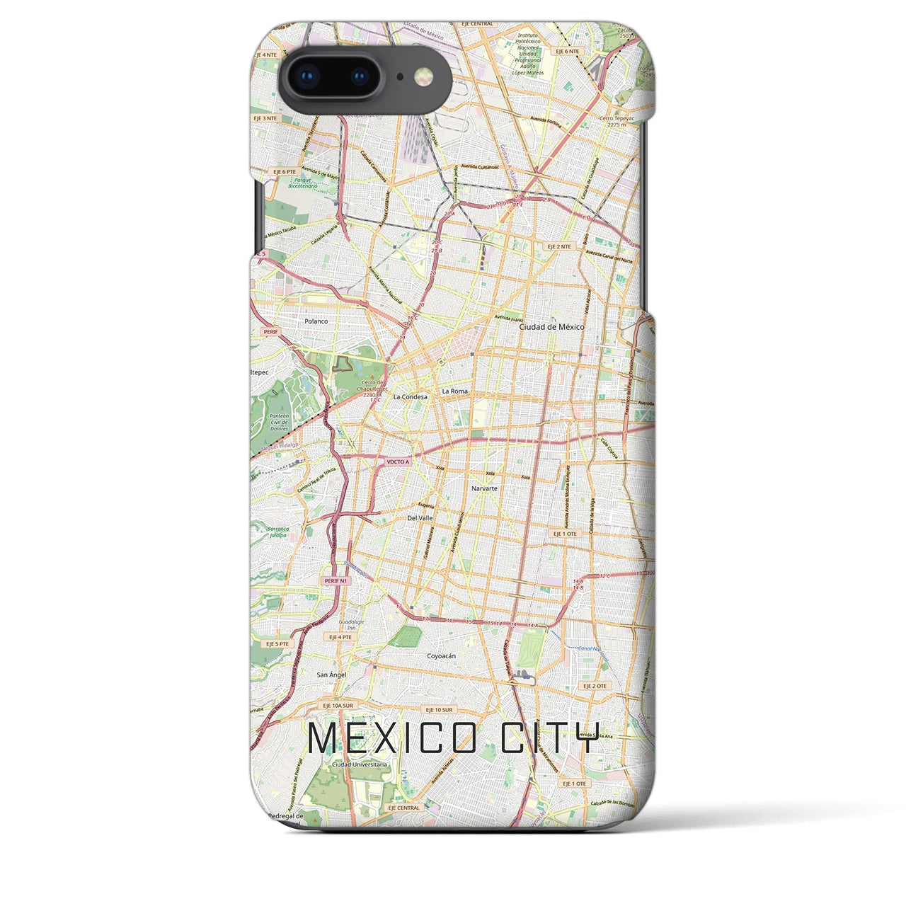 【メキシコシティ(メキシコ)】地図柄iPhoneケース(バックカバータイプ)