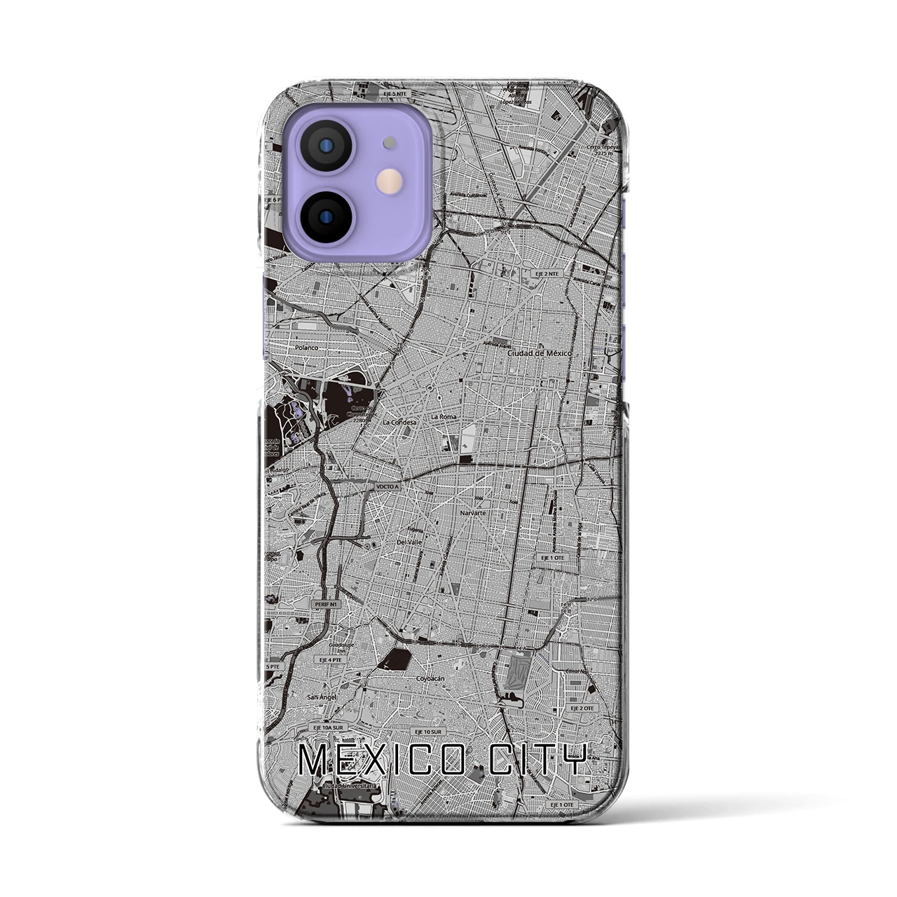 【メキシコシティ(メキシコ)】地図柄iPhoneケース(クリアタイプ)