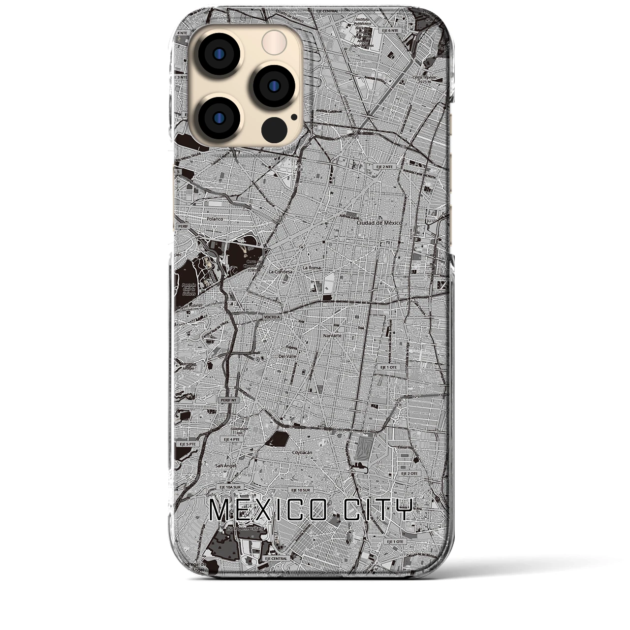 【メキシコシティ(メキシコ)】地図柄iPhoneケース(クリアタイプ)