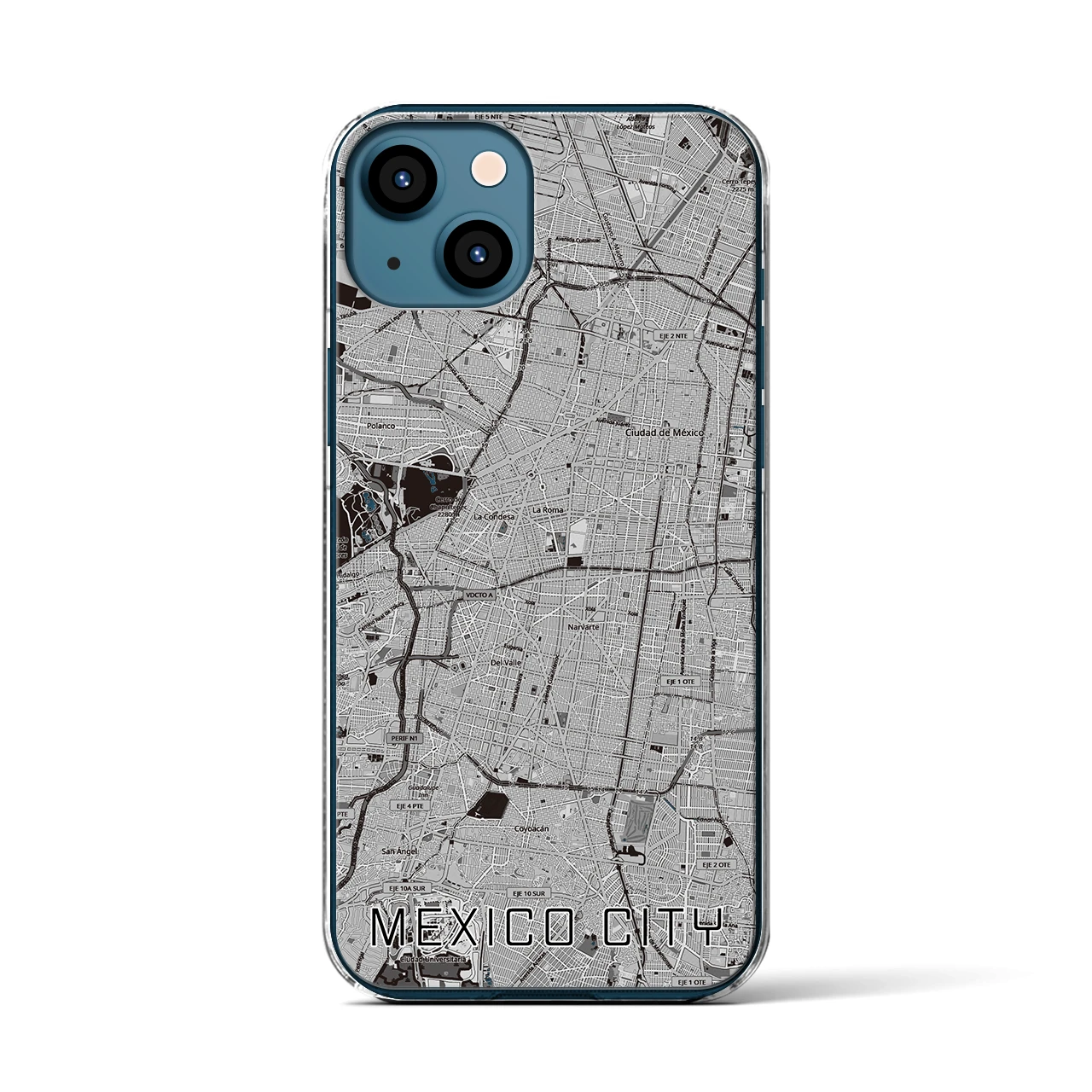 【メキシコシティ(メキシコ)】地図柄iPhoneケース(クリアタイプ)