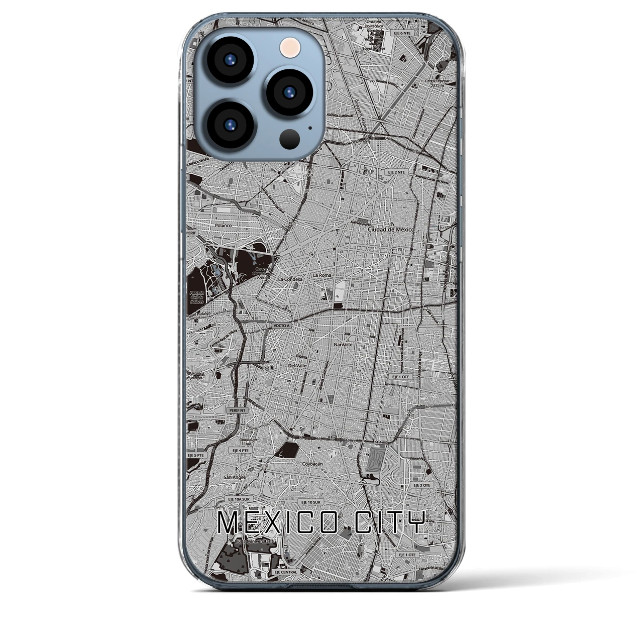 【メキシコシティ(メキシコ)】地図柄iPhoneケース(クリアタイプ)