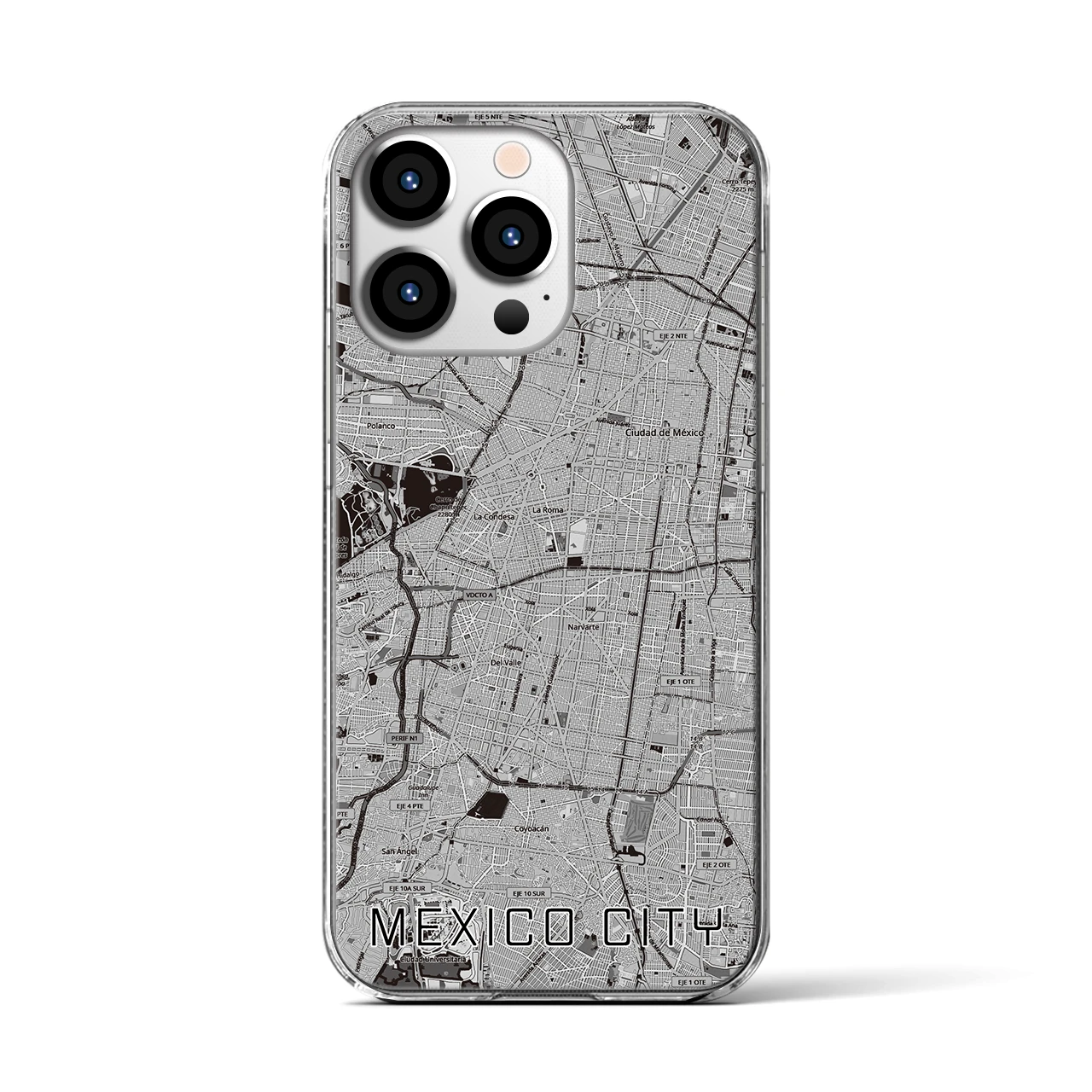 【メキシコシティ(メキシコ)】地図柄iPhoneケース(クリアタイプ)