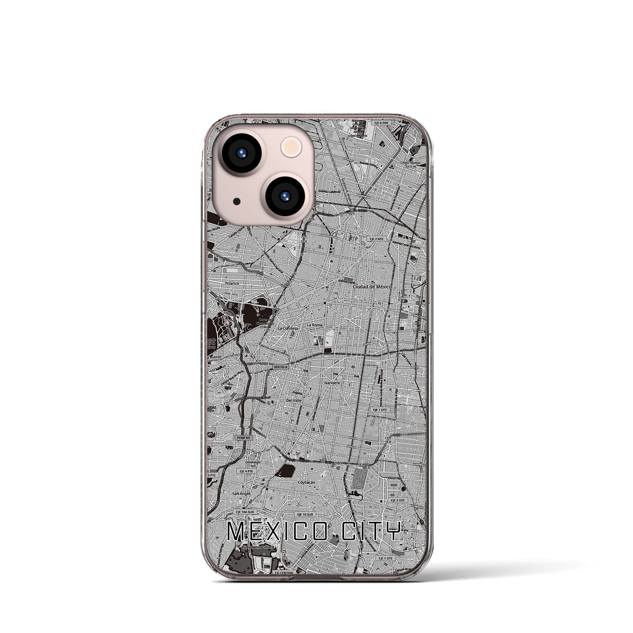 【メキシコシティ(メキシコ)】地図柄iPhoneケース(クリアタイプ)