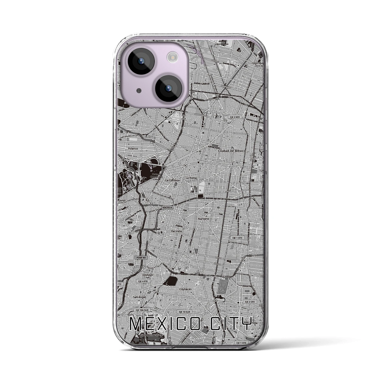 【メキシコシティ(メキシコ)】地図柄iPhoneケース(クリアタイプ)
