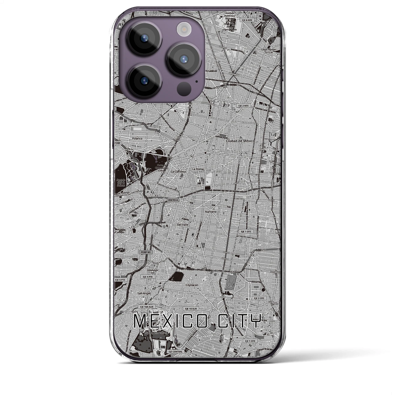 【メキシコシティ(メキシコ)】地図柄iPhoneケース(クリアタイプ)