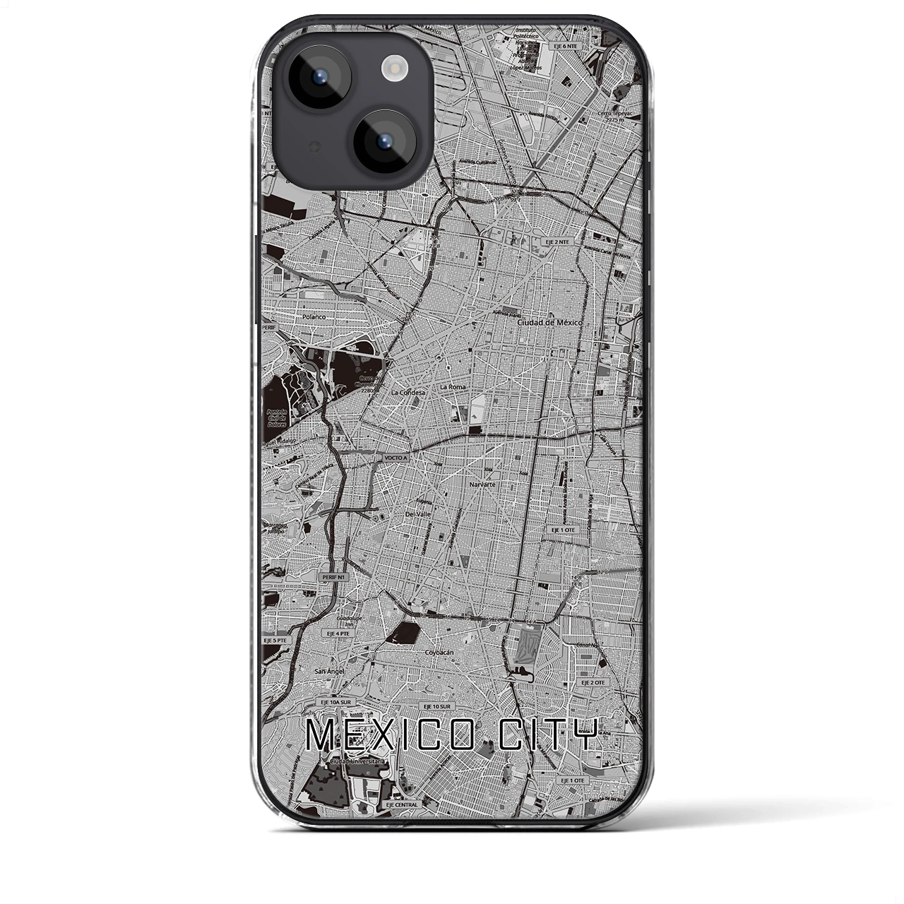 【メキシコシティ(メキシコ)】地図柄iPhoneケース(クリアタイプ)