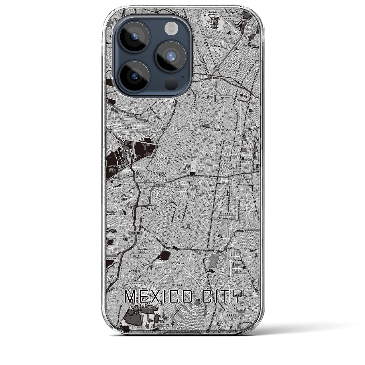 【メキシコシティ(メキシコ)】地図柄iPhoneケース(クリアタイプ)