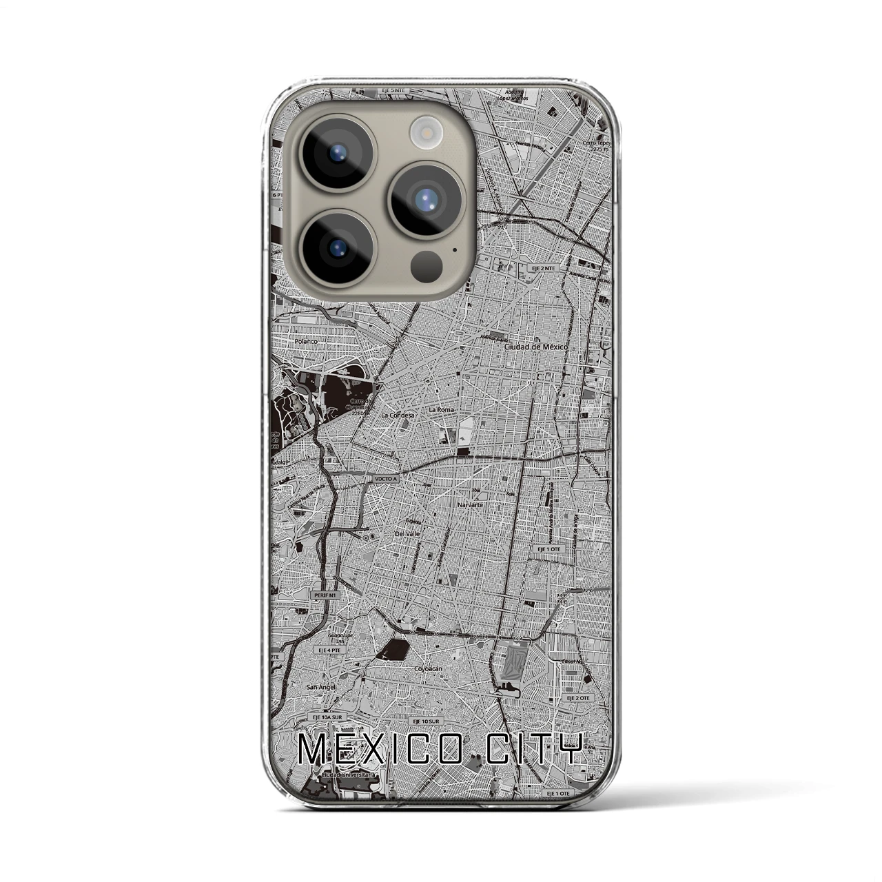 【メキシコシティ(メキシコ)】地図柄iPhoneケース(クリアタイプ)
