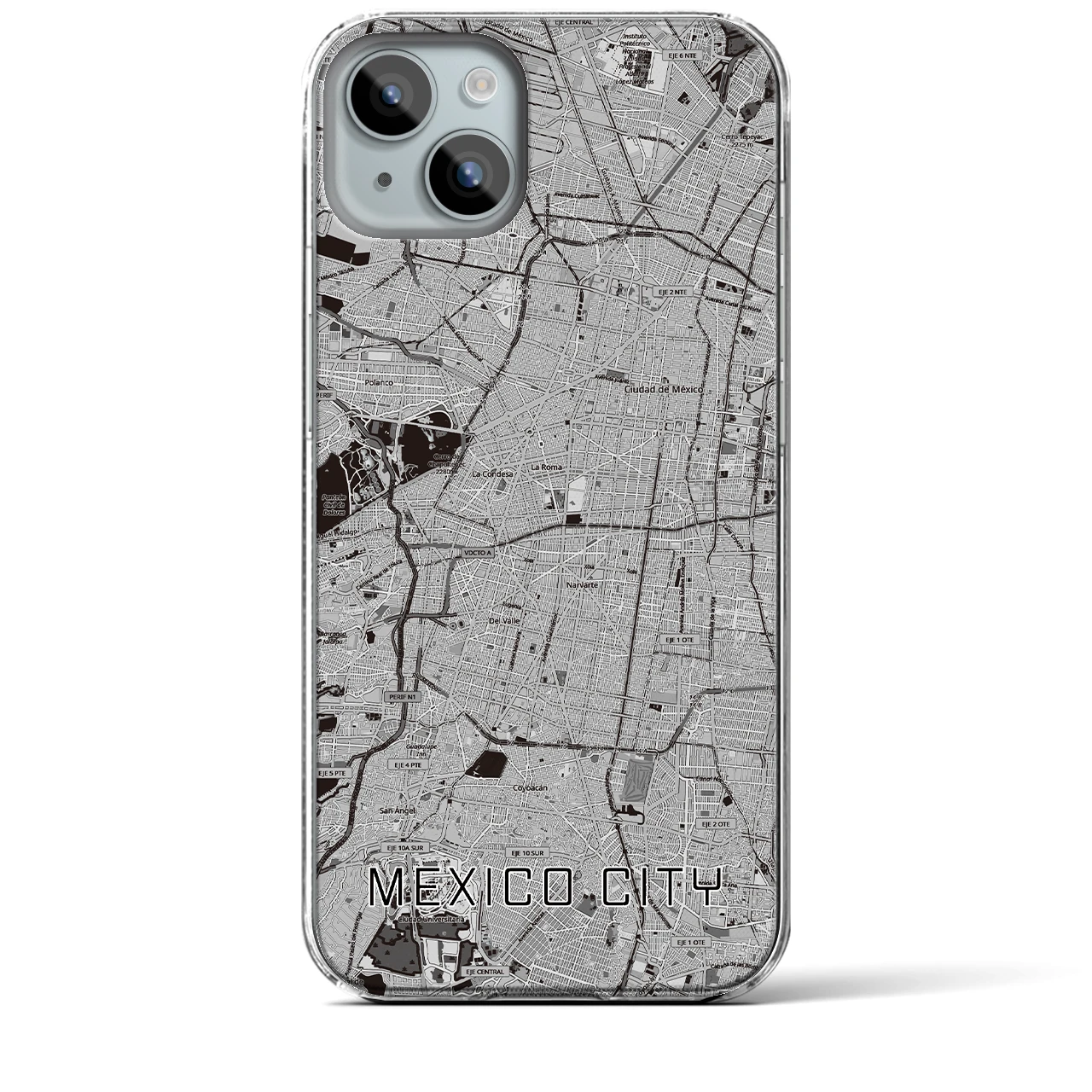 【メキシコシティ(メキシコ)】地図柄iPhoneケース(クリアタイプ)