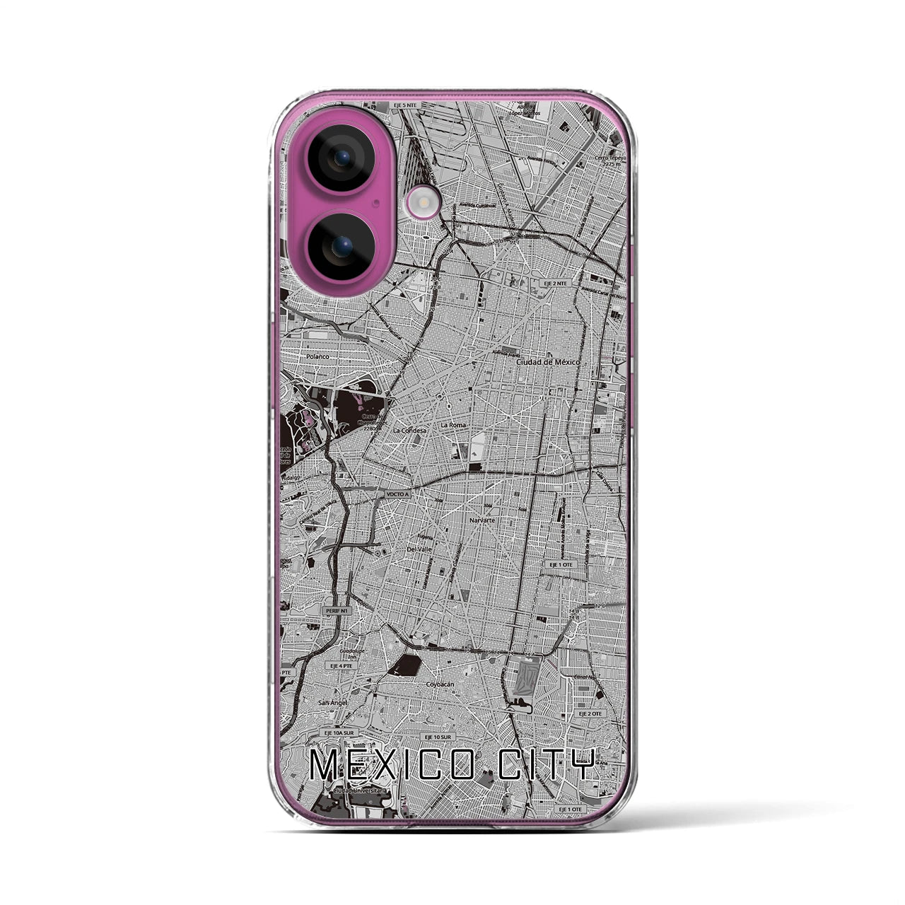 【メキシコシティ(メキシコ)】地図柄iPhoneケース(クリアタイプ)