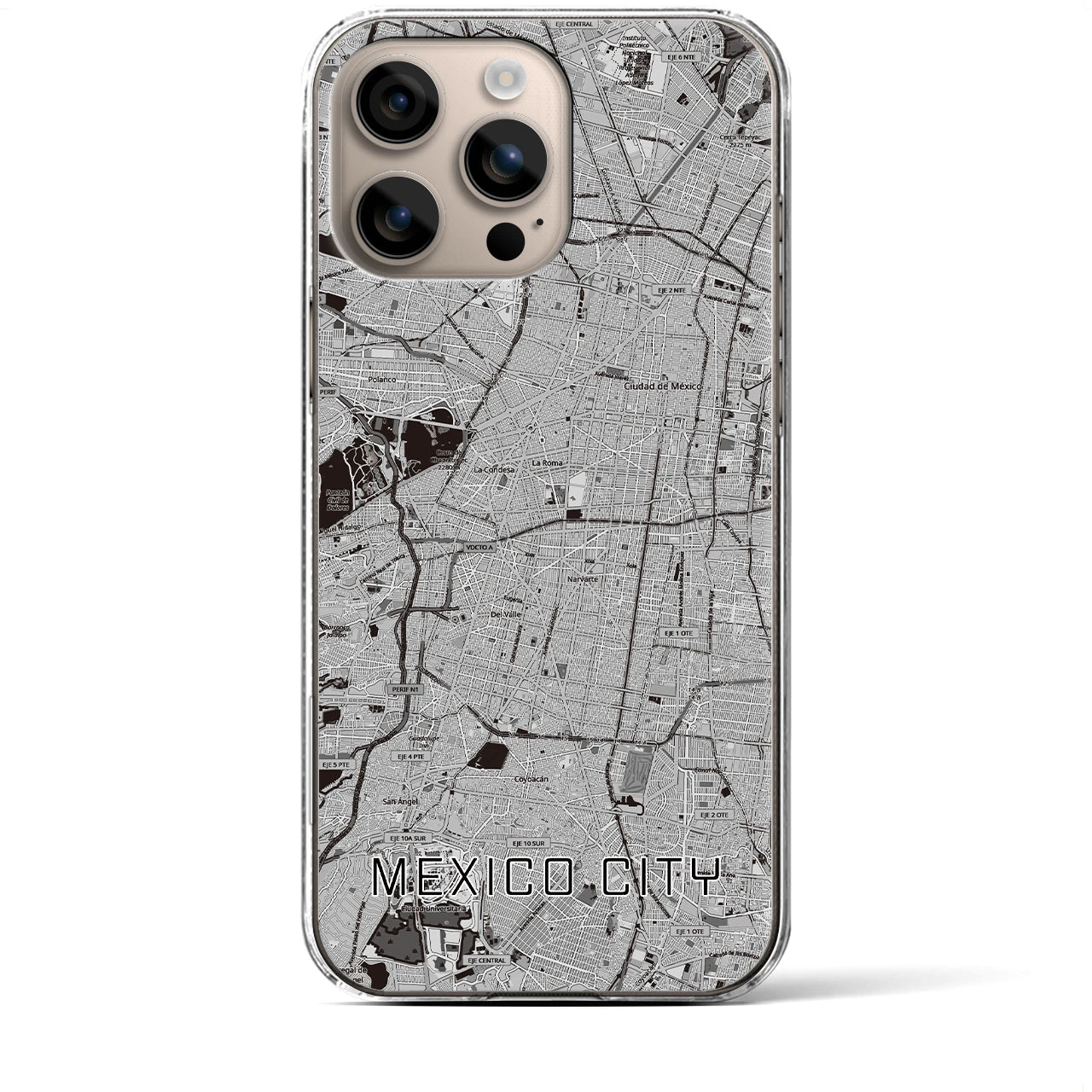 【メキシコシティ(メキシコ)】地図柄iPhoneケース(クリアタイプ)