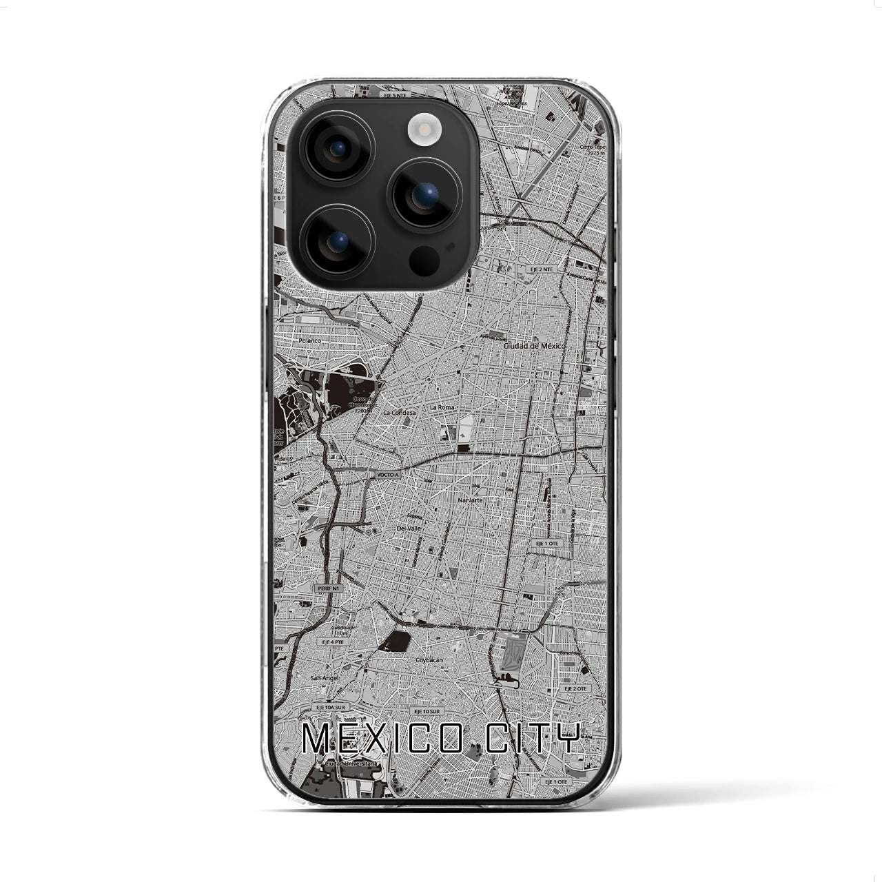 【メキシコシティ(メキシコ)】地図柄iPhoneケース(クリアタイプ)