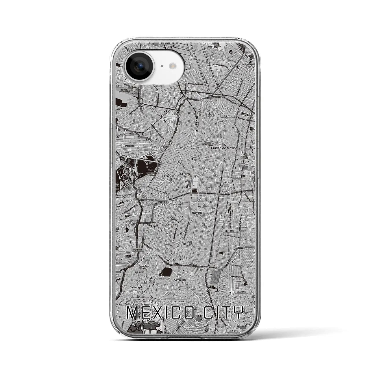【メキシコシティ(メキシコ)】地図柄iPhoneケース(クリアタイプ)