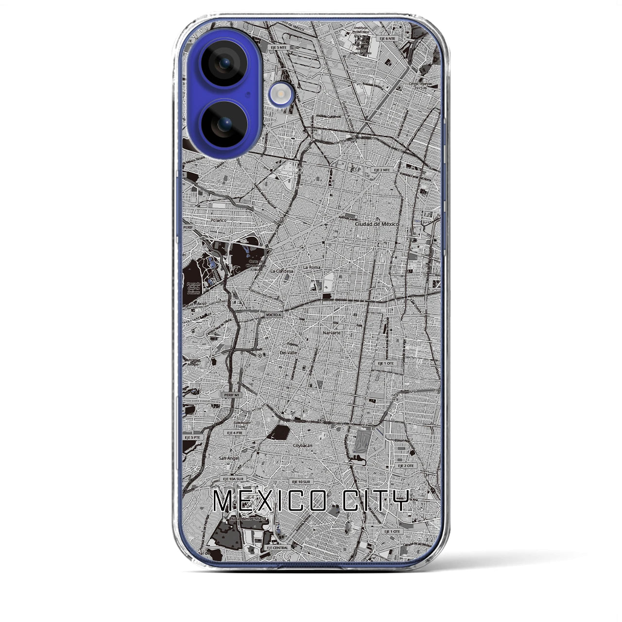 【メキシコシティ(メキシコ)】地図柄iPhoneケース(クリアタイプ)