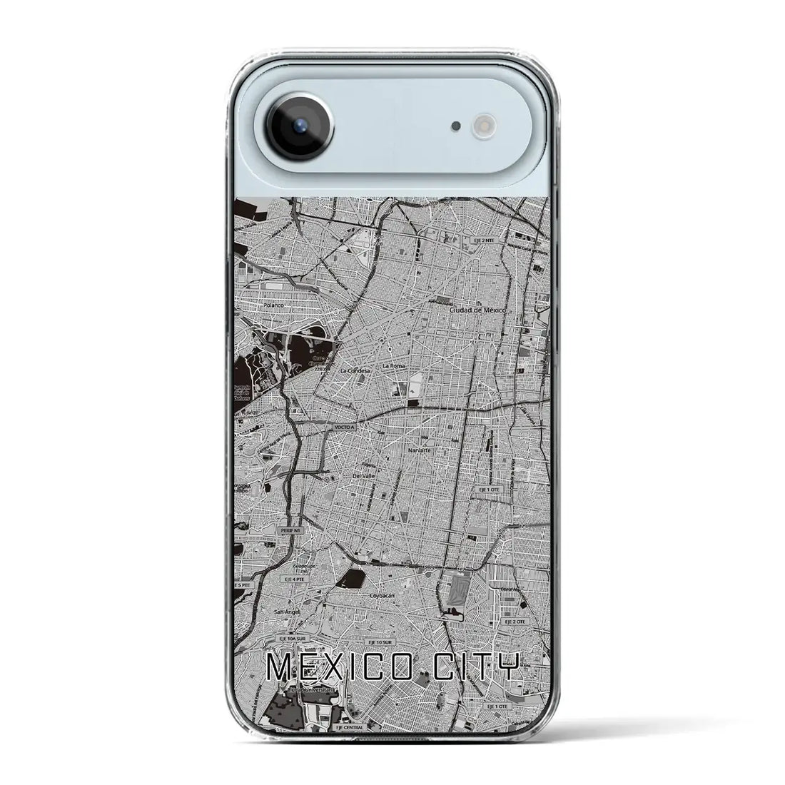 【メキシコシティ(メキシコ)】地図柄iPhoneケース(クリアタイプ)モノトーン・iPhone 17 Pro Max 用