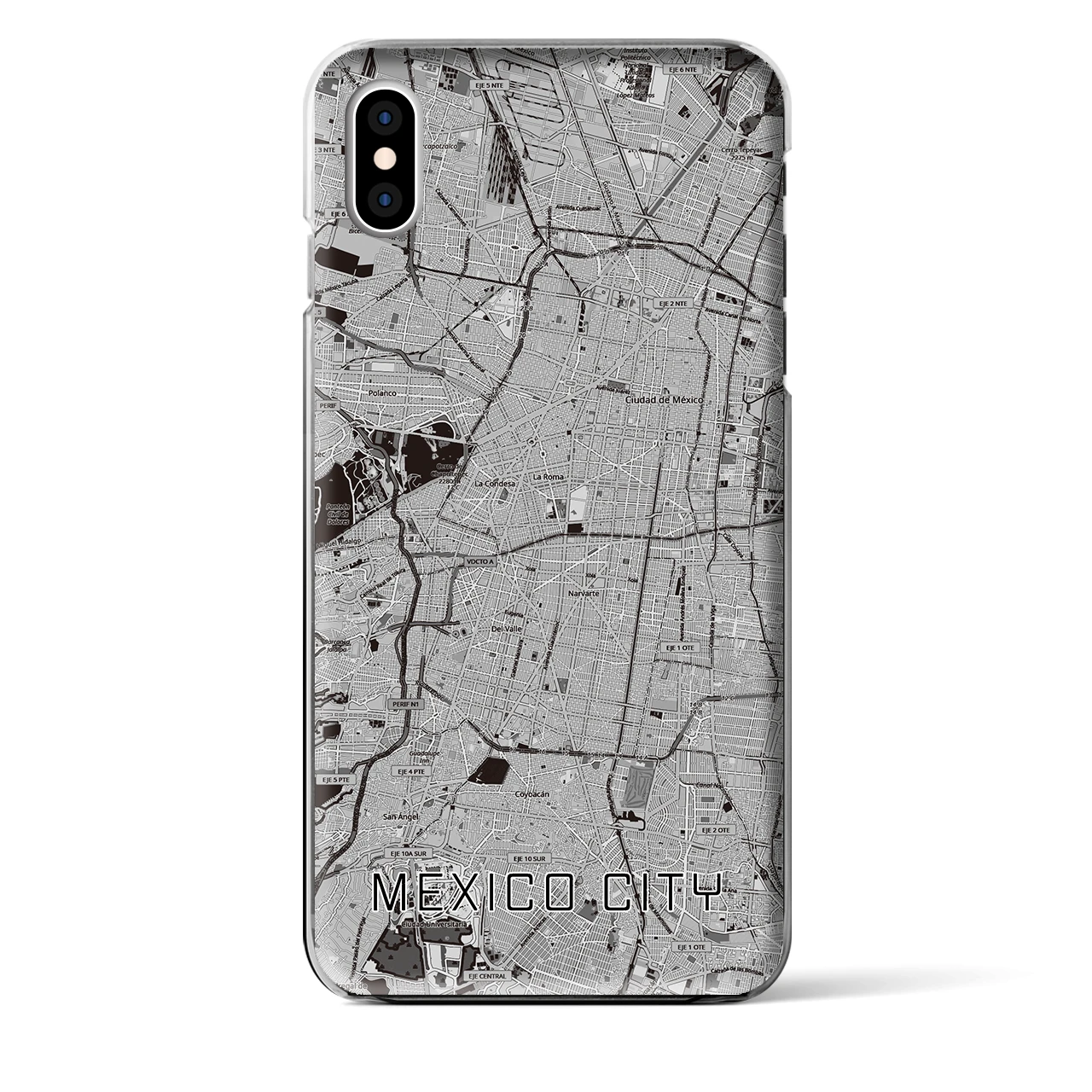【メキシコシティ(メキシコ)】地図柄iPhoneケース(クリアタイプ)