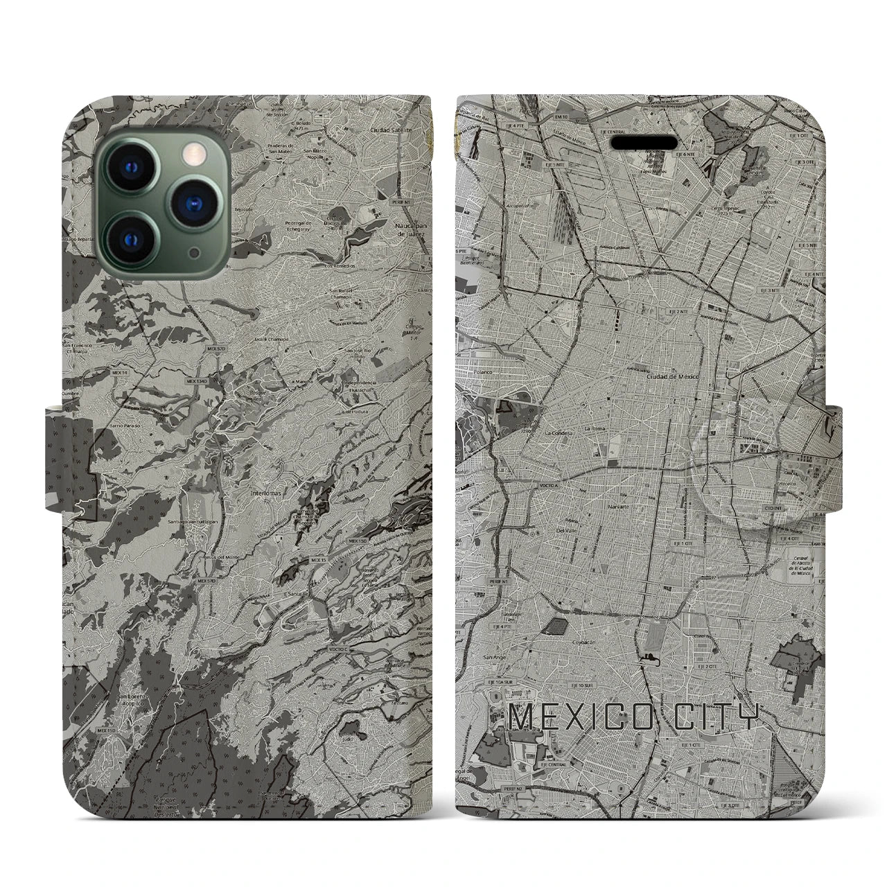 【メキシコシティ(メキシコ)】地図柄iPhoneケース(手帳タイプ)