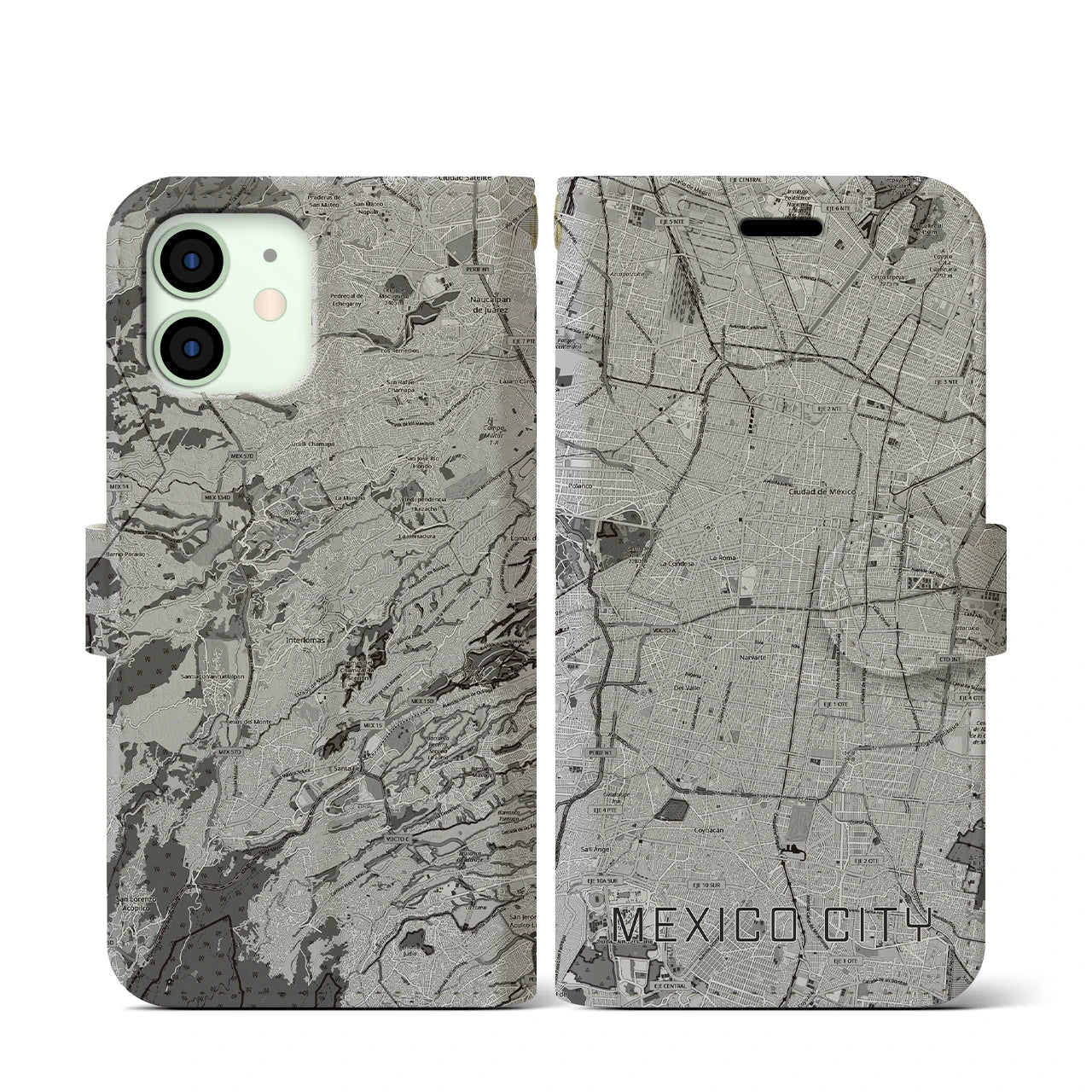 【メキシコシティ(メキシコ)】地図柄iPhoneケース(手帳タイプ)