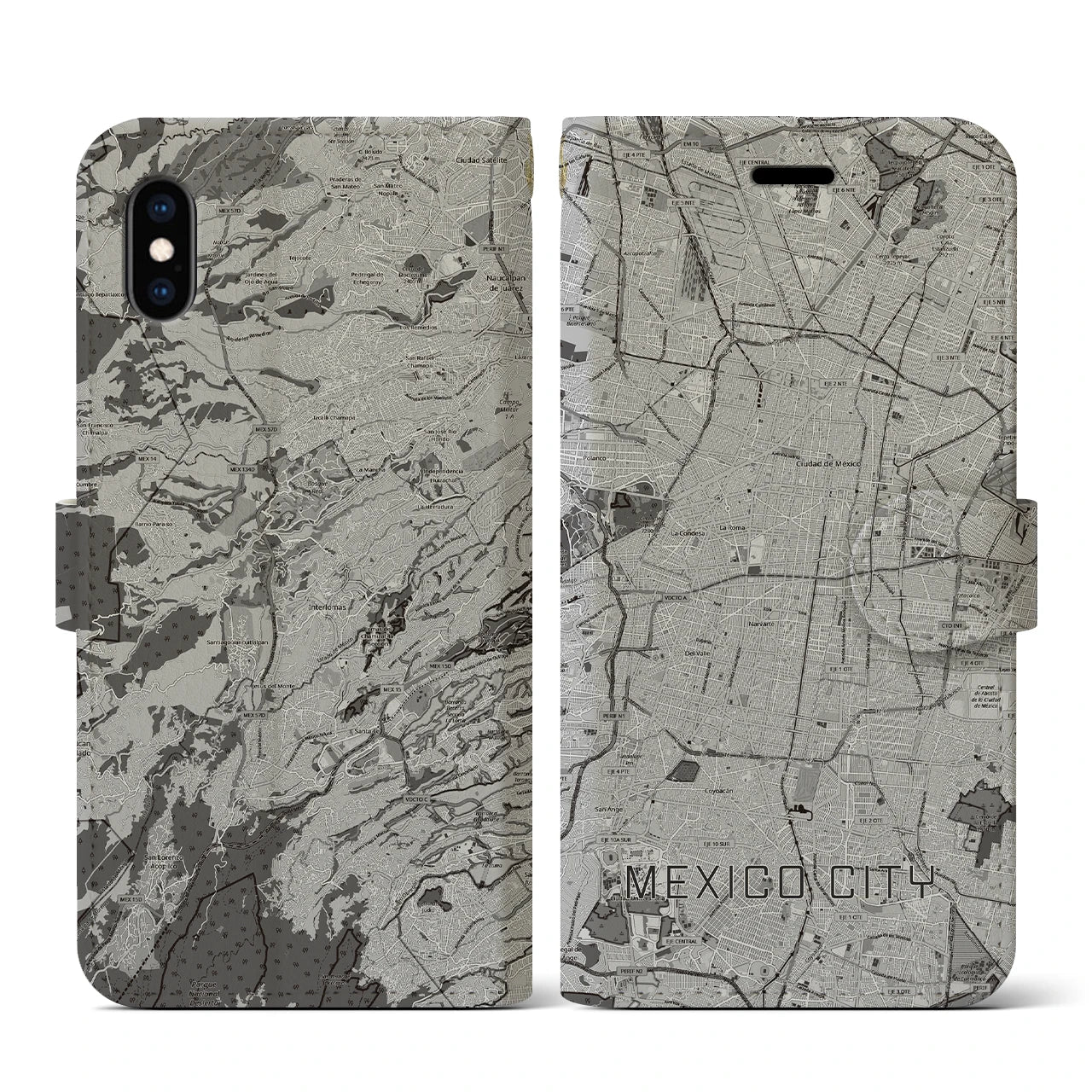 【メキシコシティ(メキシコ)】地図柄iPhoneケース(手帳タイプ)