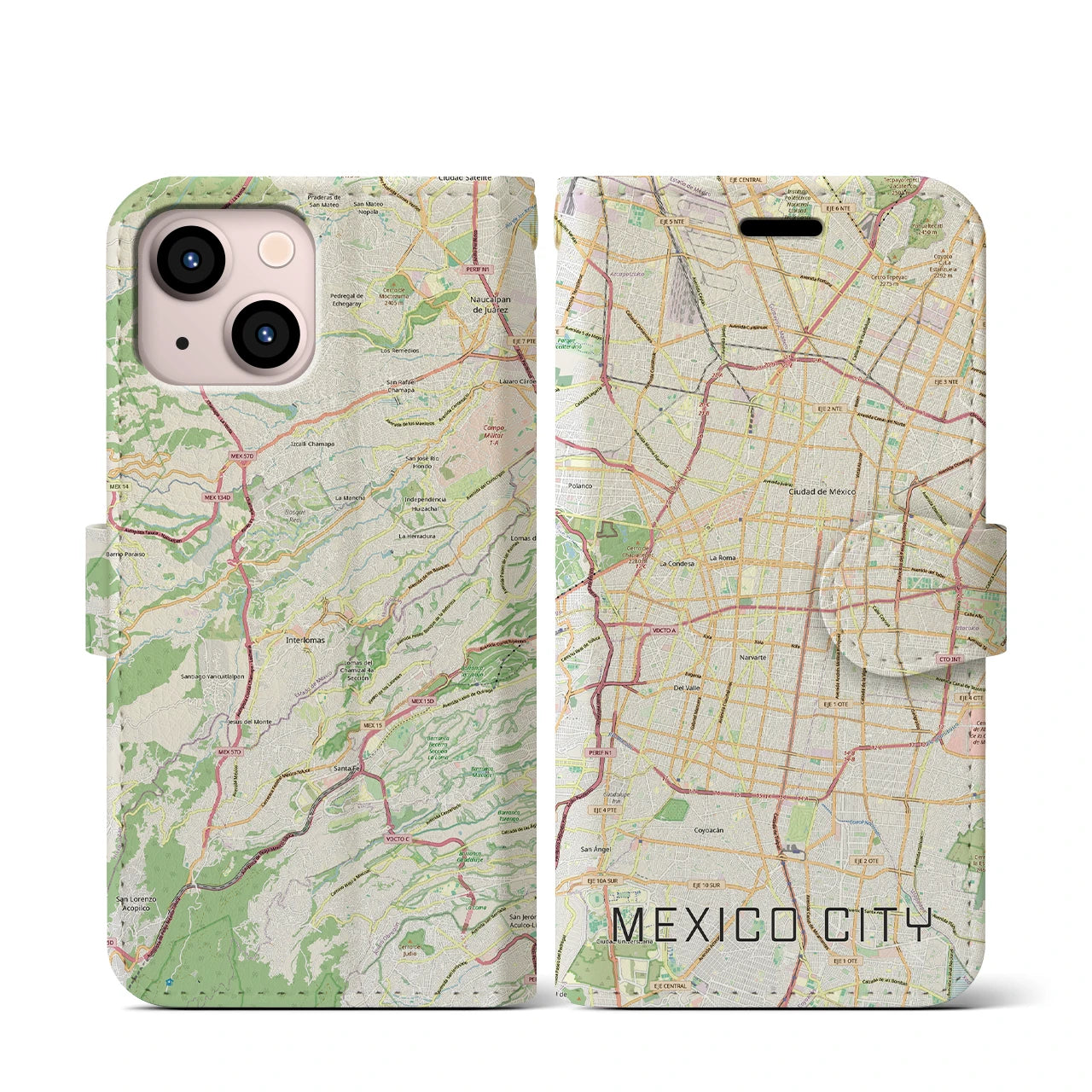 【メキシコシティ(メキシコ)】地図柄iPhoneケース(手帳タイプ)