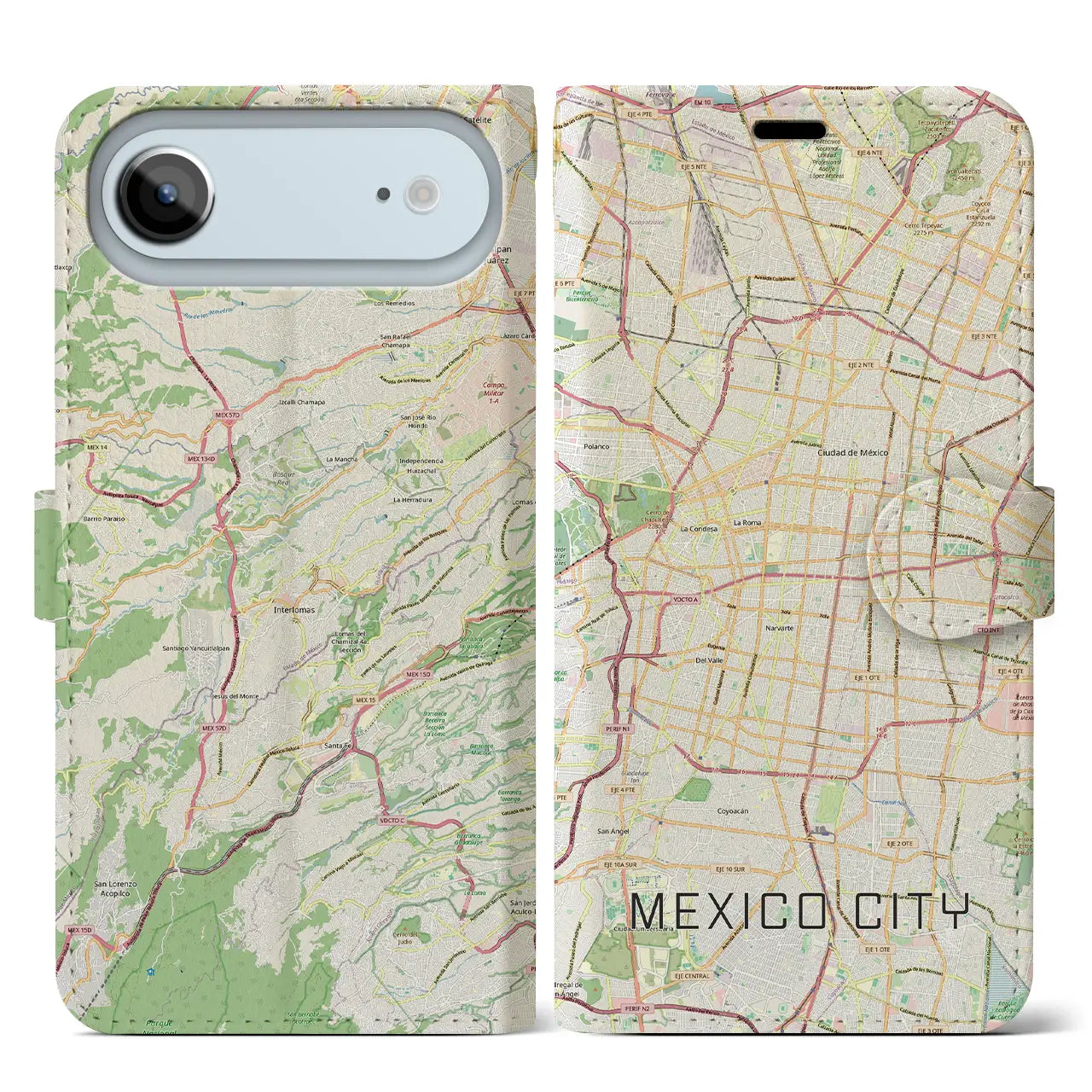 【メキシコシティ(メキシコ)】地図柄iPhoneケース(手帳タイプ)