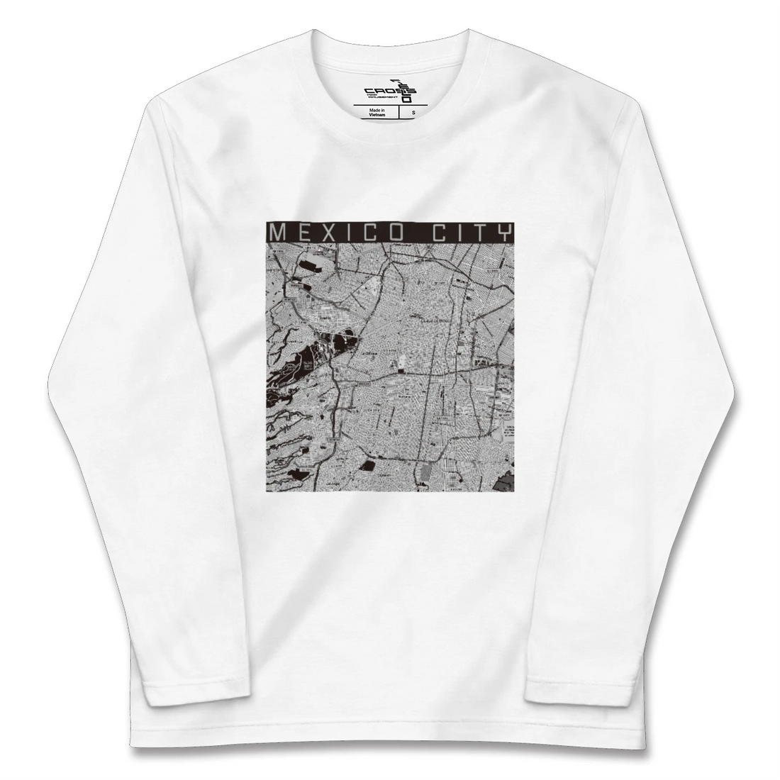【メキシコシティ(メキシコ)】地図柄ロングスリーブTシャツ
