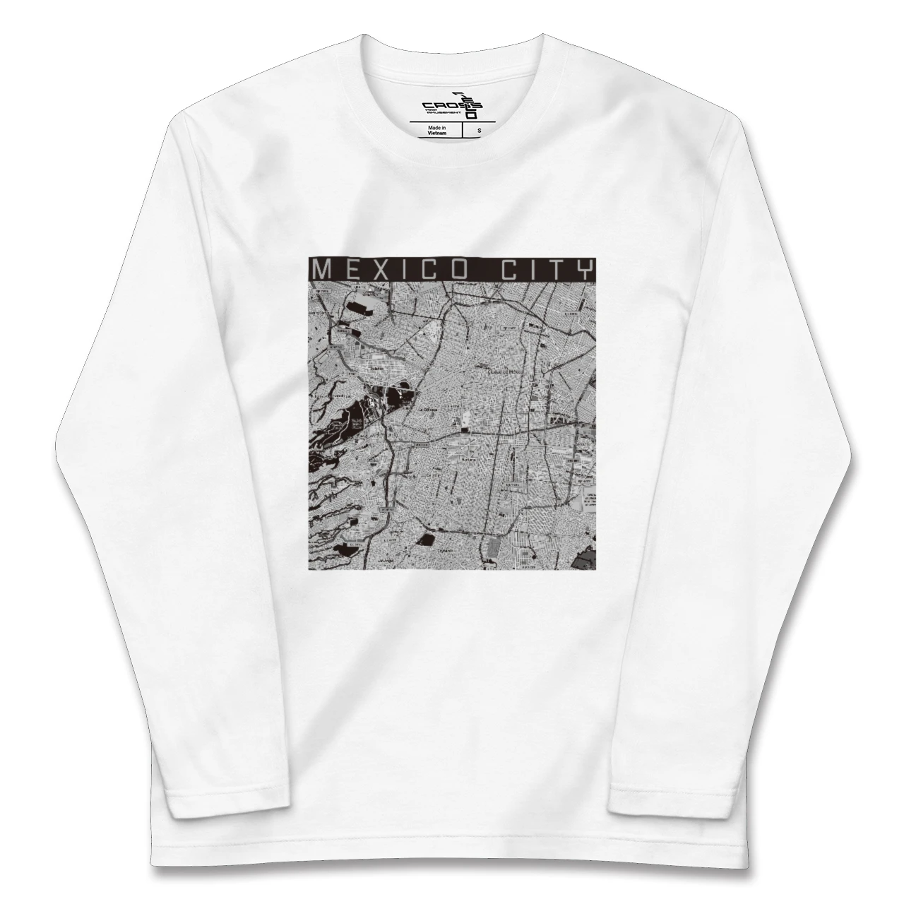 【メキシコシティ(メキシコ)】地図柄ロングスリーブTシャツ
