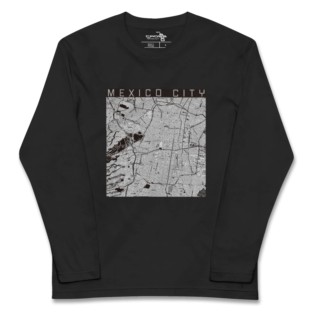 【メキシコシティ(メキシコ)】地図柄ロングスリーブTシャツ