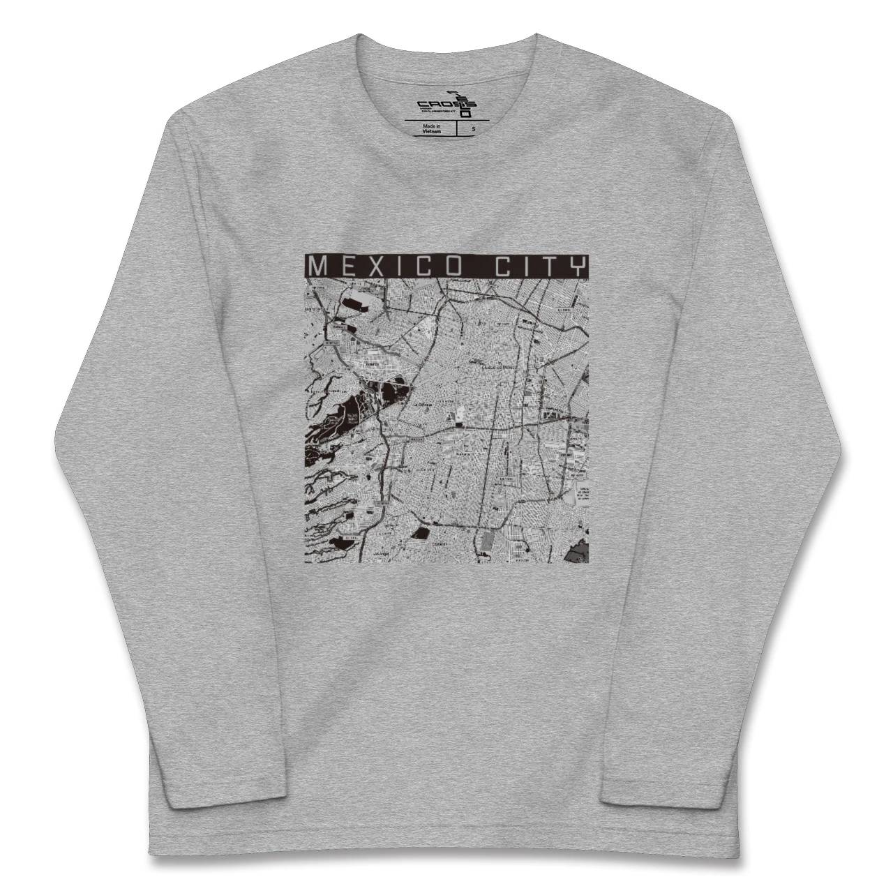【メキシコシティ(メキシコ)】地図柄ロングスリーブTシャツ