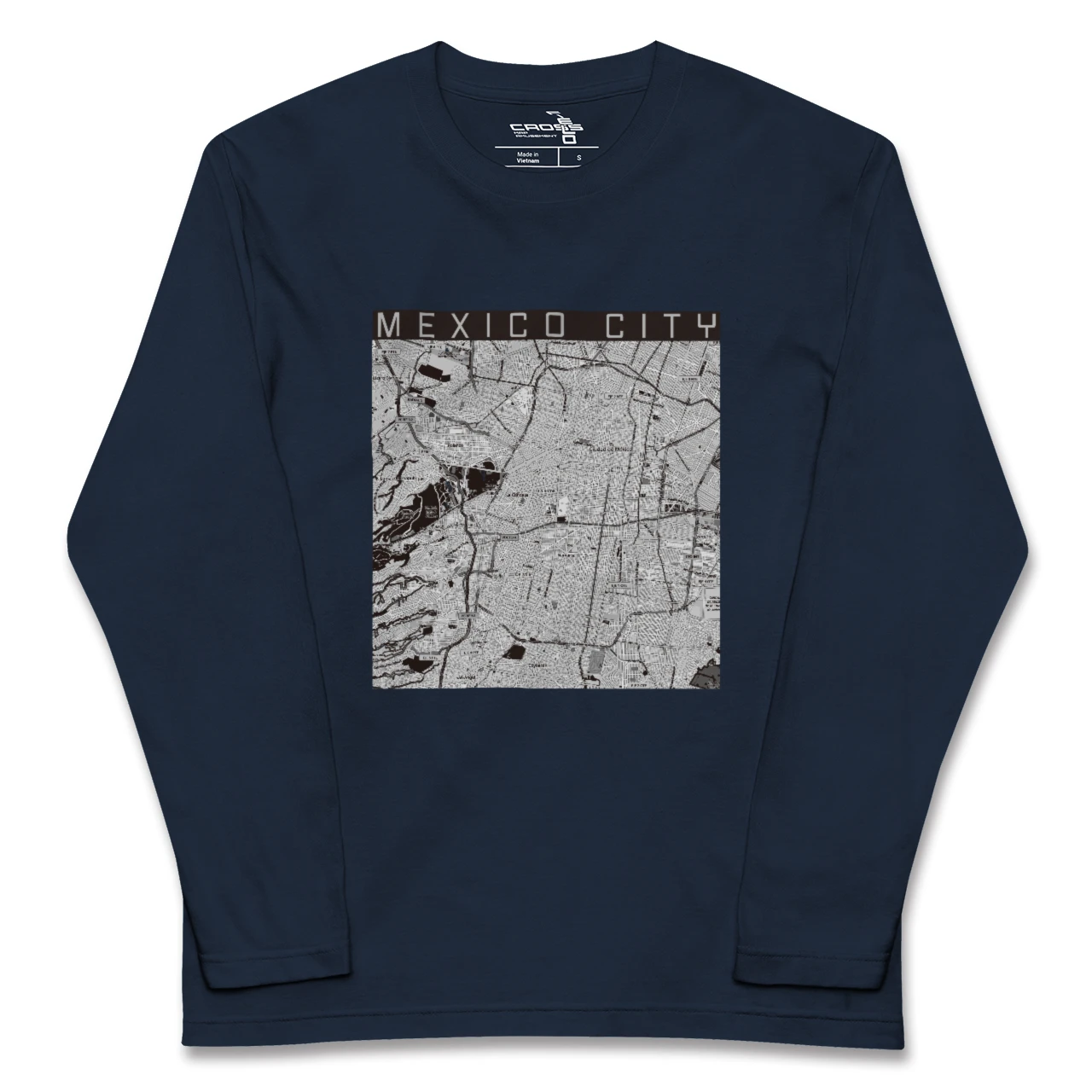 【メキシコシティ(メキシコ)】地図柄ロングスリーブTシャツ