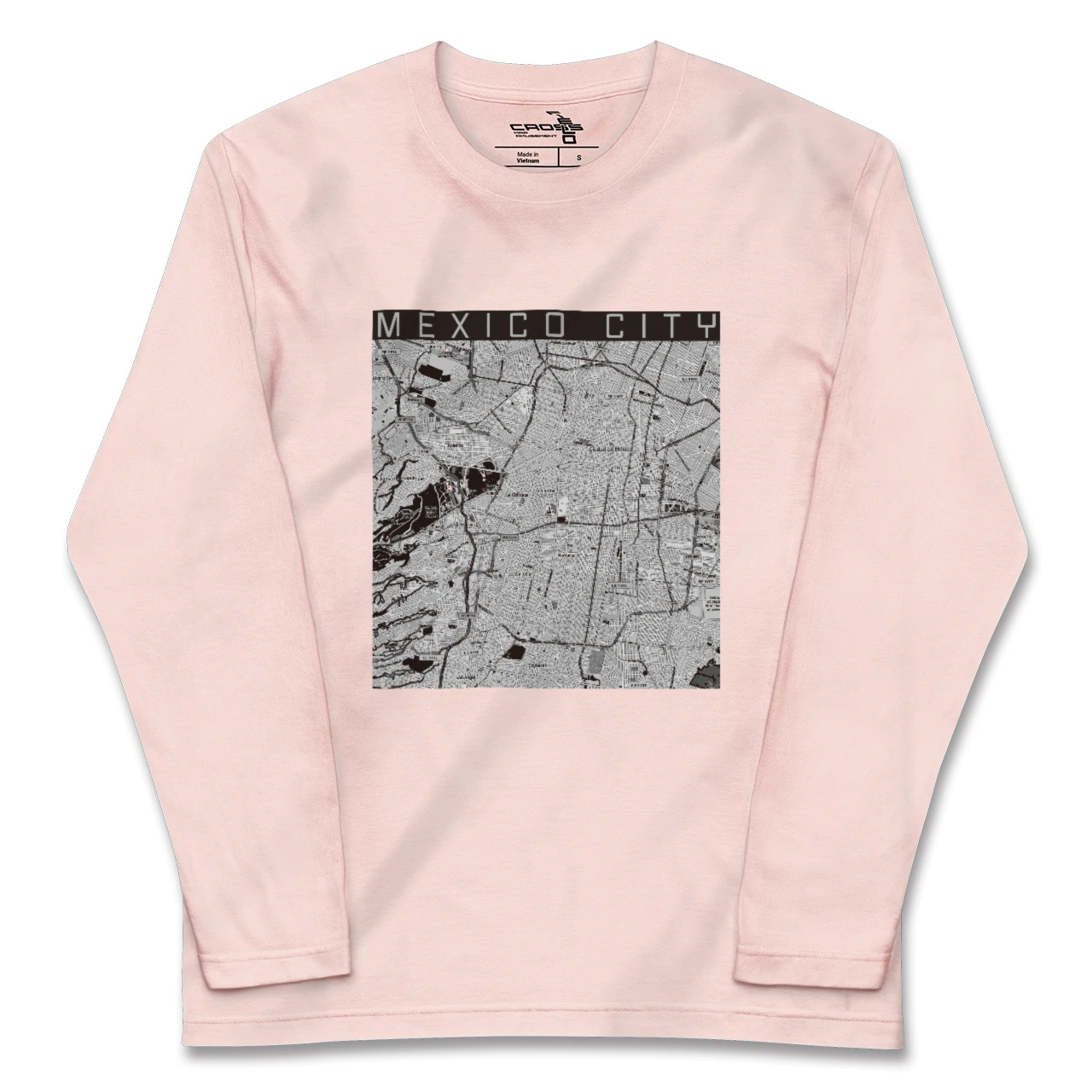 【メキシコシティ(メキシコ)】地図柄ロングスリーブTシャツ