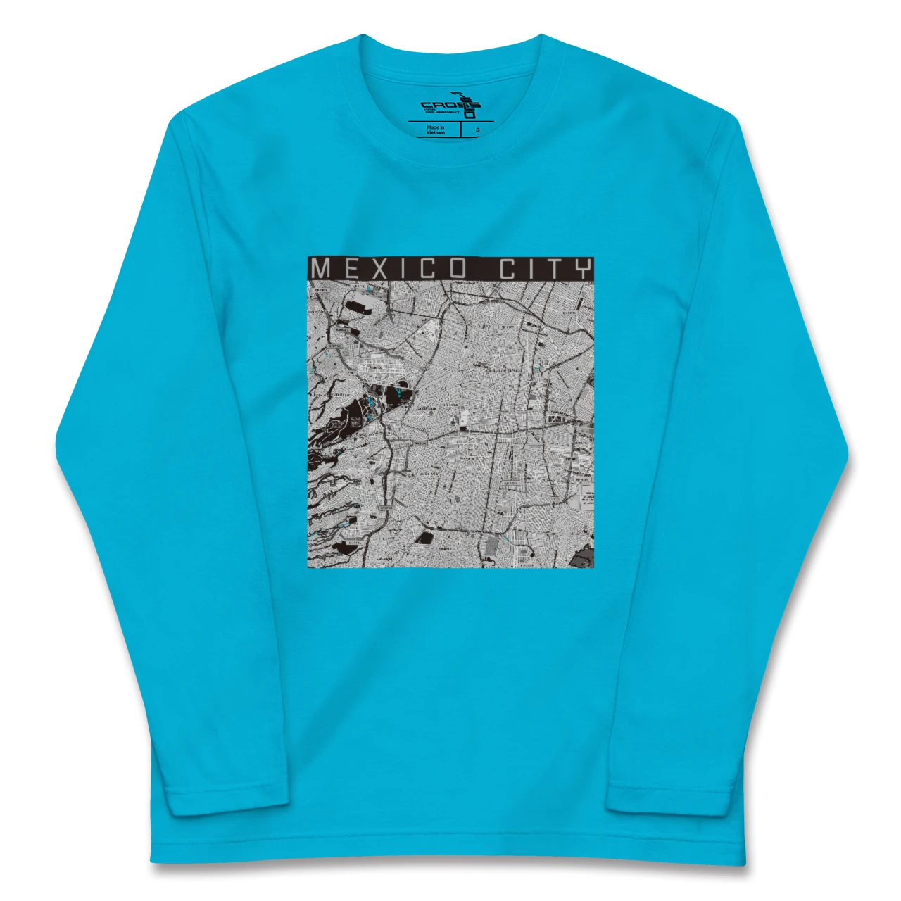 【メキシコシティ(メキシコ)】地図柄ロングスリーブTシャツ