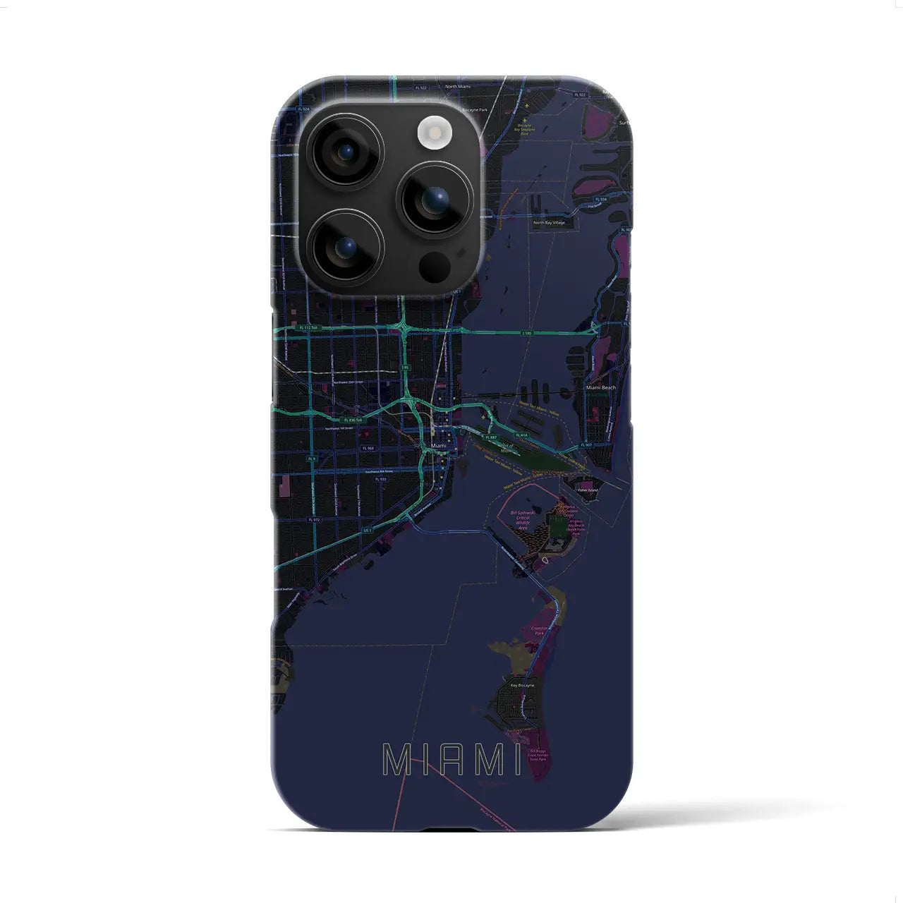【マイアミ(アメリカ)】地図柄iPhoneケース(バックカバータイプ)