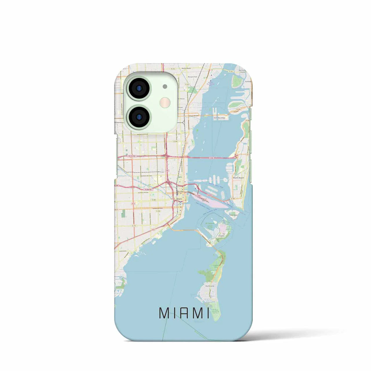 【マイアミ(アメリカ)】地図柄iPhoneケース(バックカバータイプ)