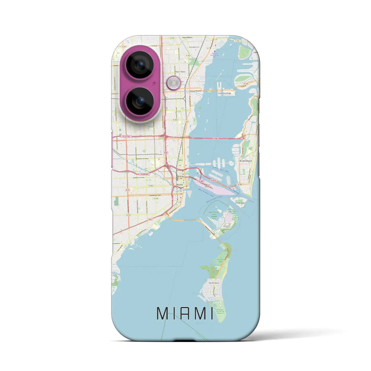 【マイアミ(アメリカ)】地図柄iPhoneケース(バックカバータイプ)