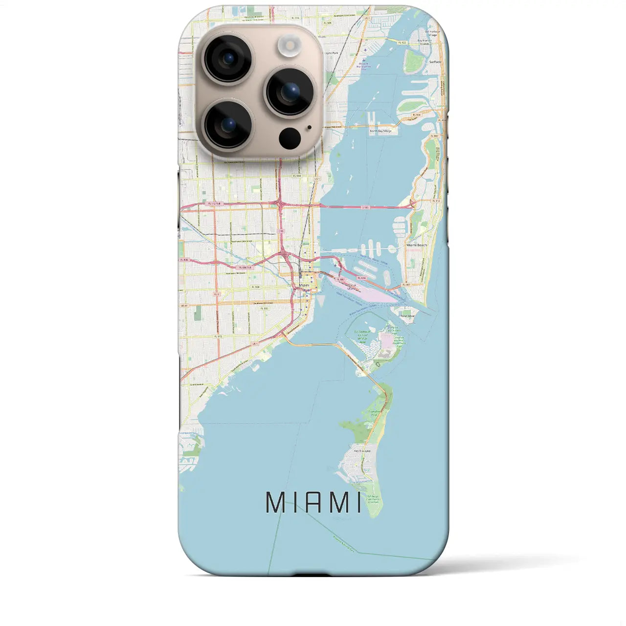 【マイアミ(アメリカ)】地図柄iPhoneケース(バックカバータイプ)